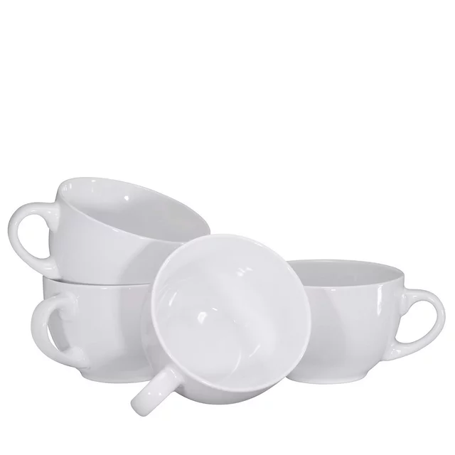 Bruntmor Gray 24 Oz Coffee Mugs Set of 4, Tea, Soup & Cereal Crocks, 24 Oz  - Baker's