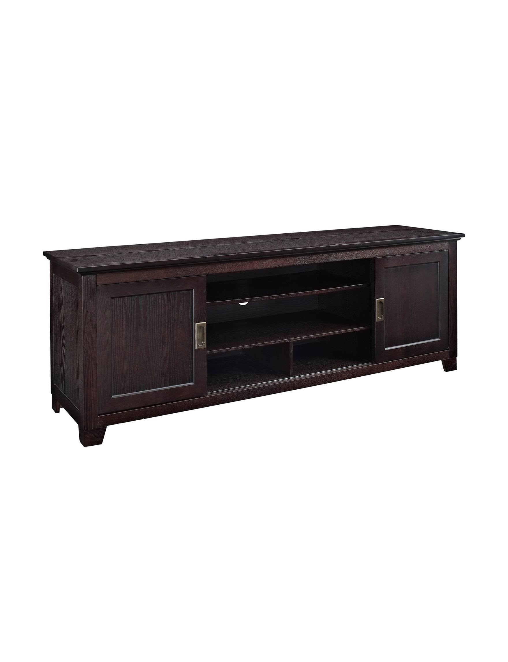 Walker Edison 70" Espresso Wood TV Stand with Sliding Doors itusts