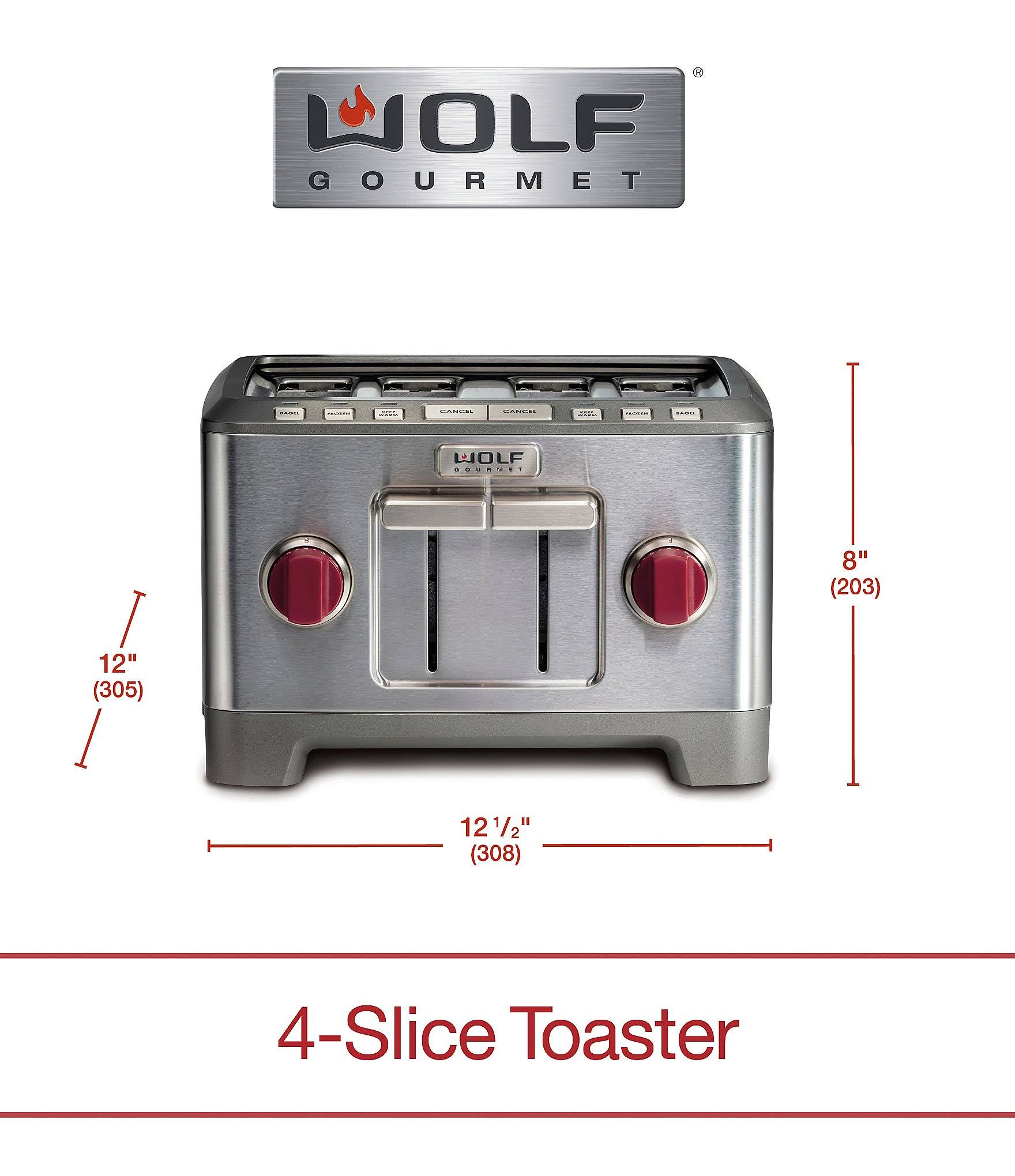 Wolf Gourmet 4Slice Toaster, Red Knob itusts
