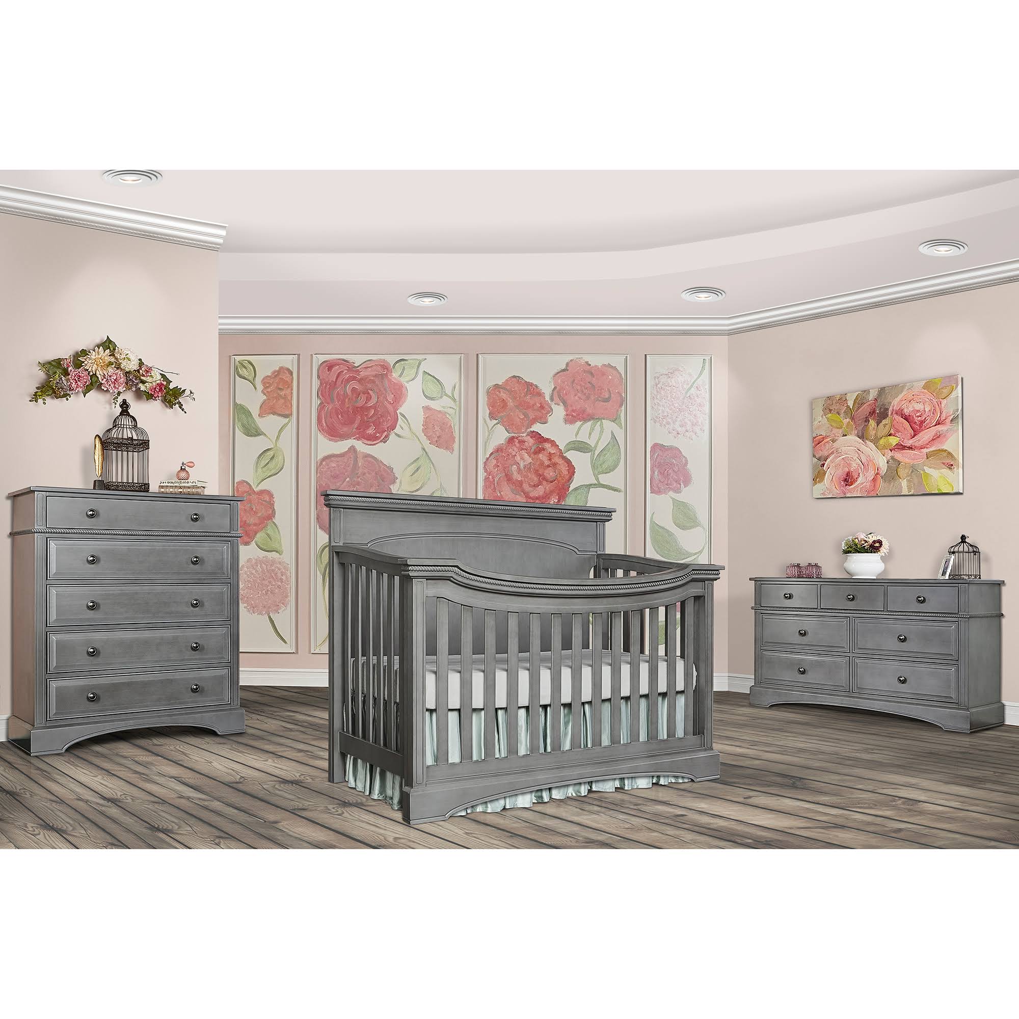 Evolur Catalina Storm Grey Flat Top Convertible Crib itusts