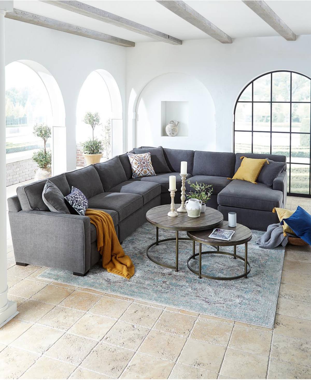 Radley Fabric 4pc. Sectional Sofa with Corner Piece, Created for Macy