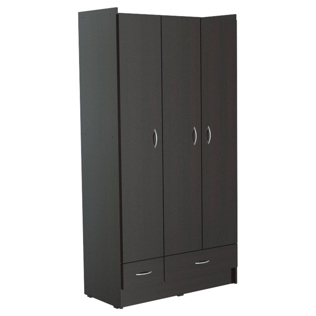 3 Door & 2 Drawer Wardrobe/Armoire Espresso Inval itusts