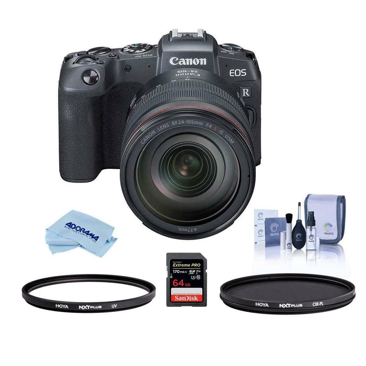 Canon Eos RP Mirrorless Digital Camera with RF 24105mm F4 Lis Lens w/Filter Kit itusts
