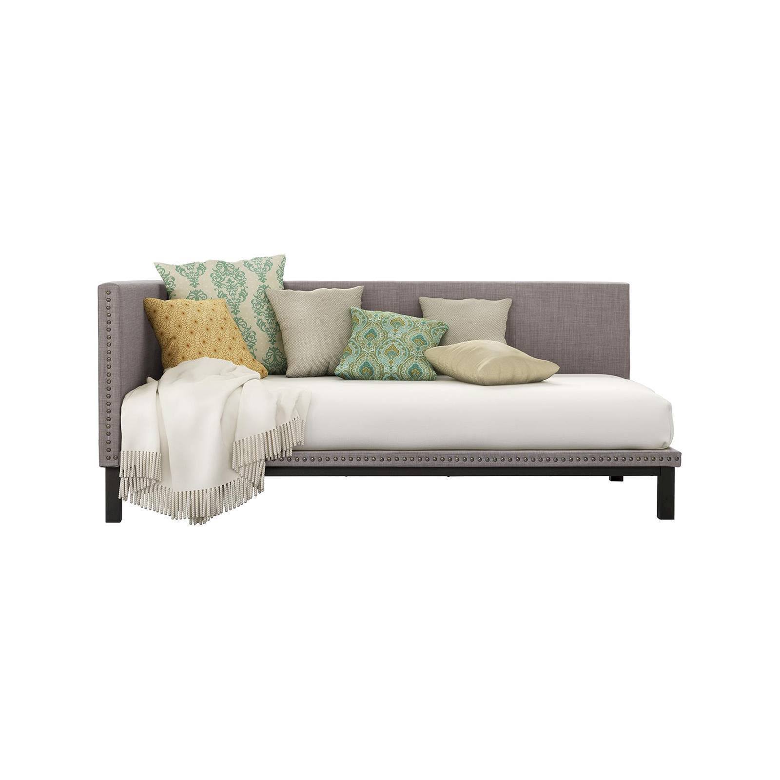 Dorel Home Furnishings Mid Century Linen Upholstered Modern Daybed