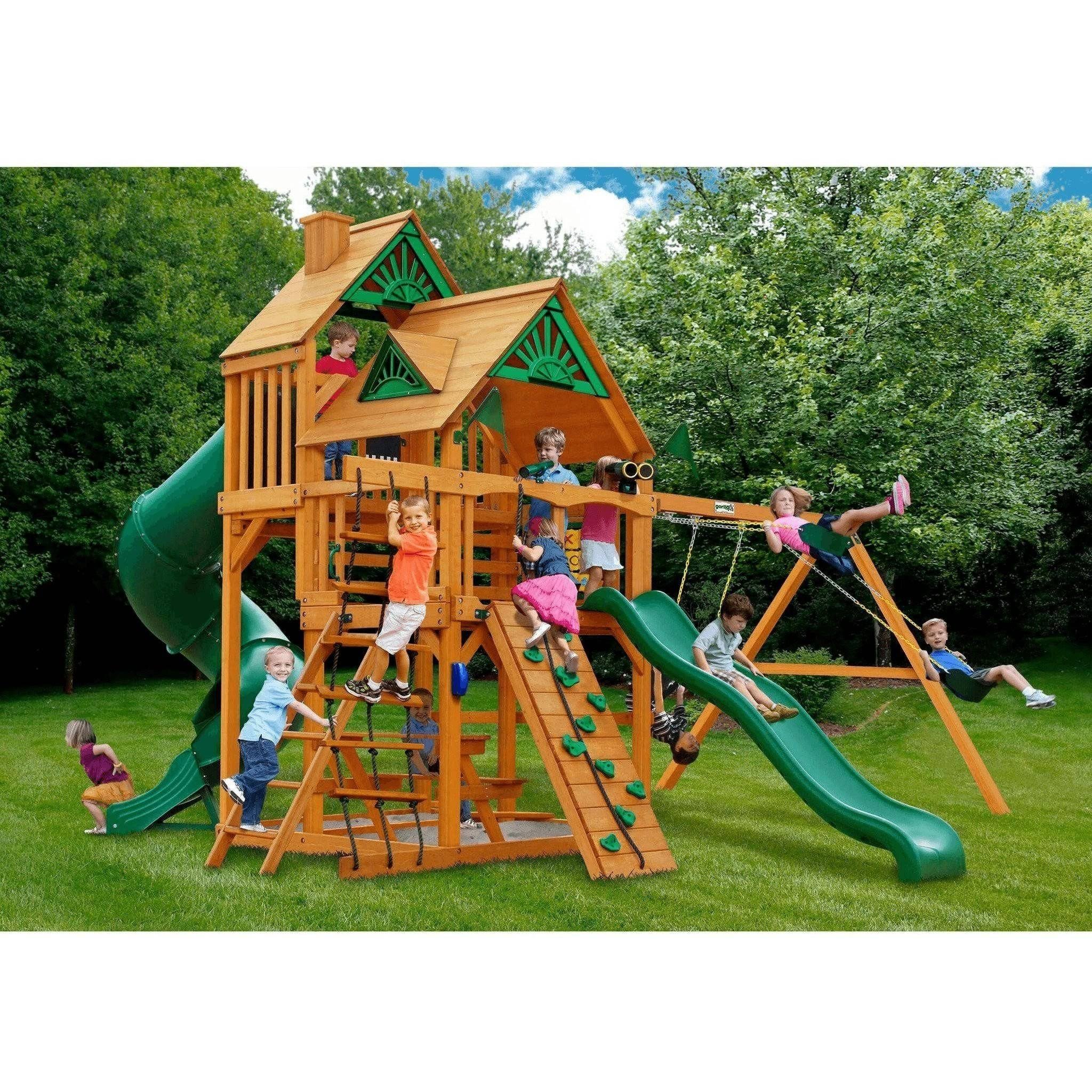 Gorilla Playsets Great Skye I Swing Set, Deluxe Green Vinyl Canopy itusts