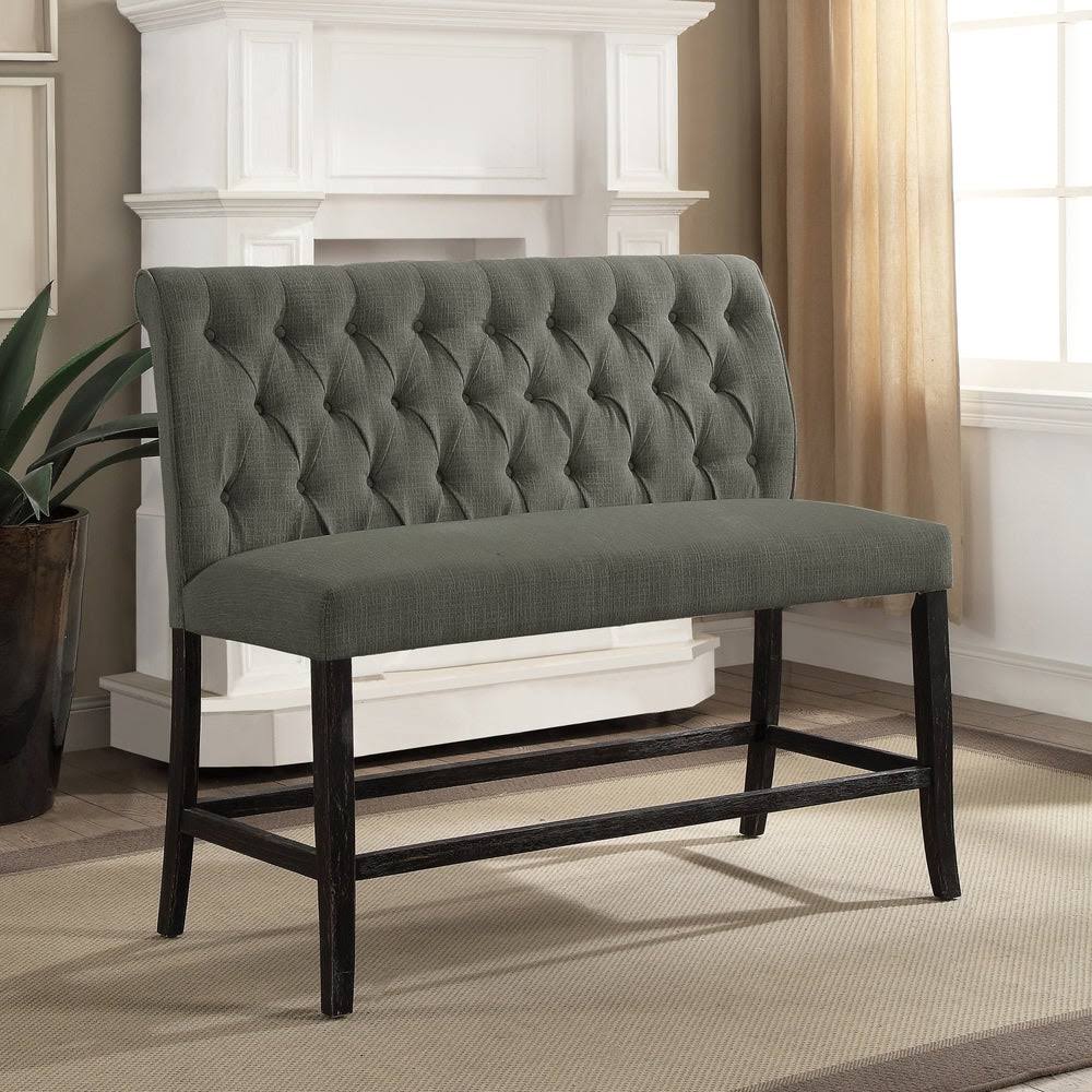 Furniture of America Sheila Contemporary Button Tufted Chenille Counter