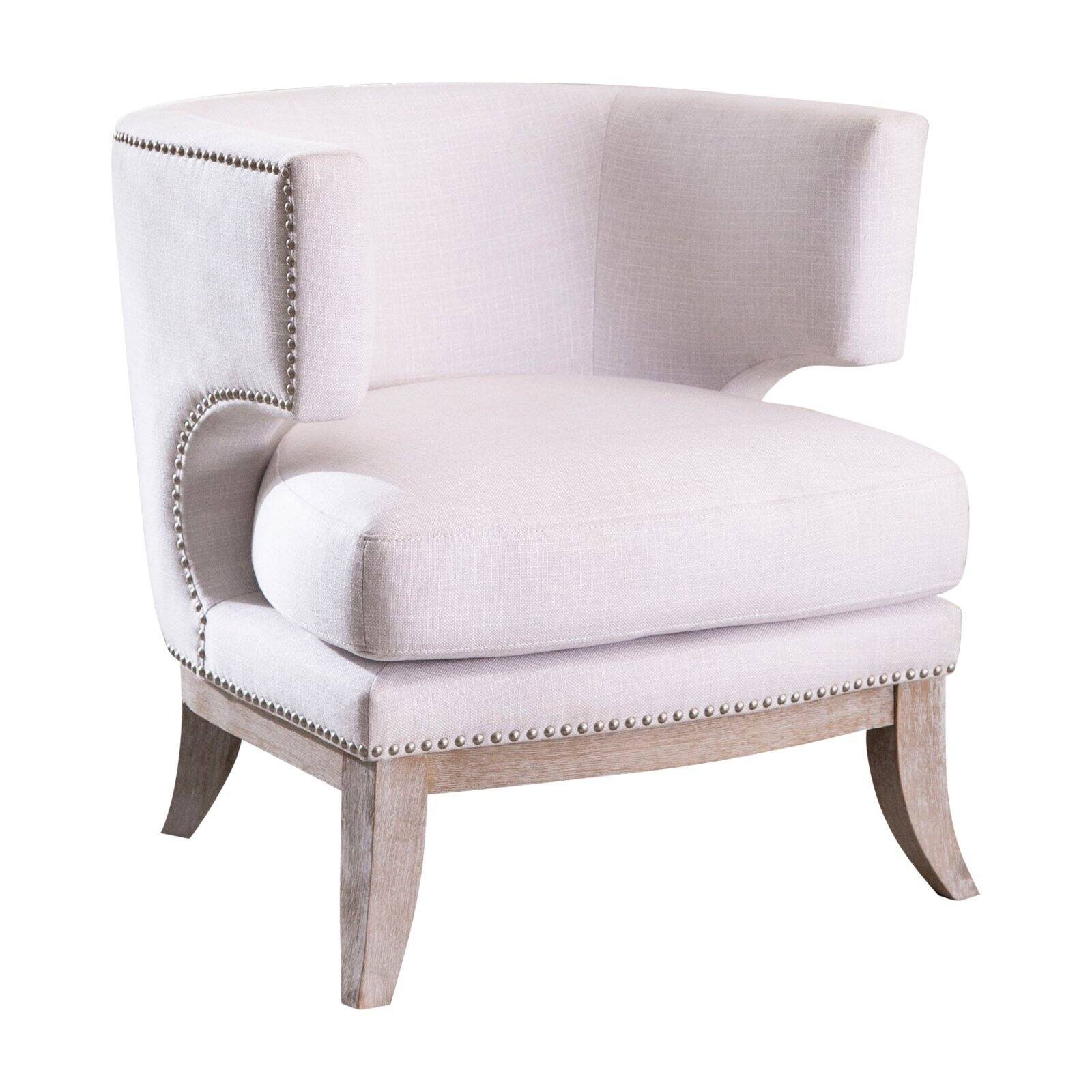 Abbyson Charlie Fabric Accent Chair (ivory) itusts