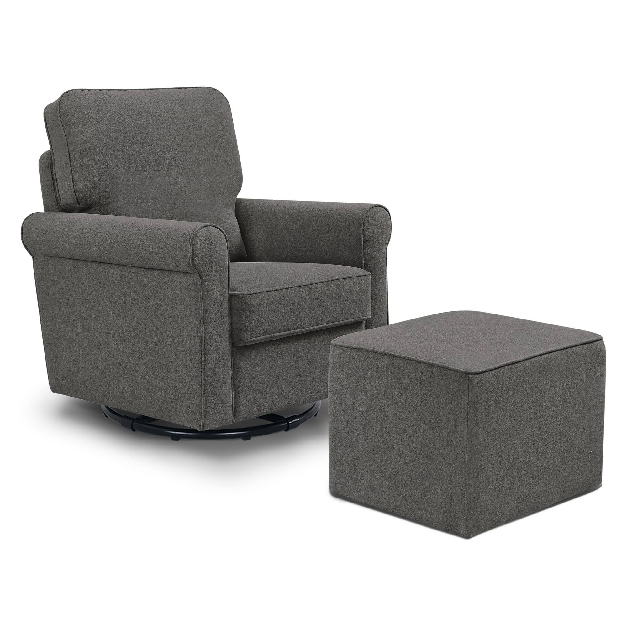 DaVinci Maya Swivel Glider & Ottoman Set, Dark Gray itusts