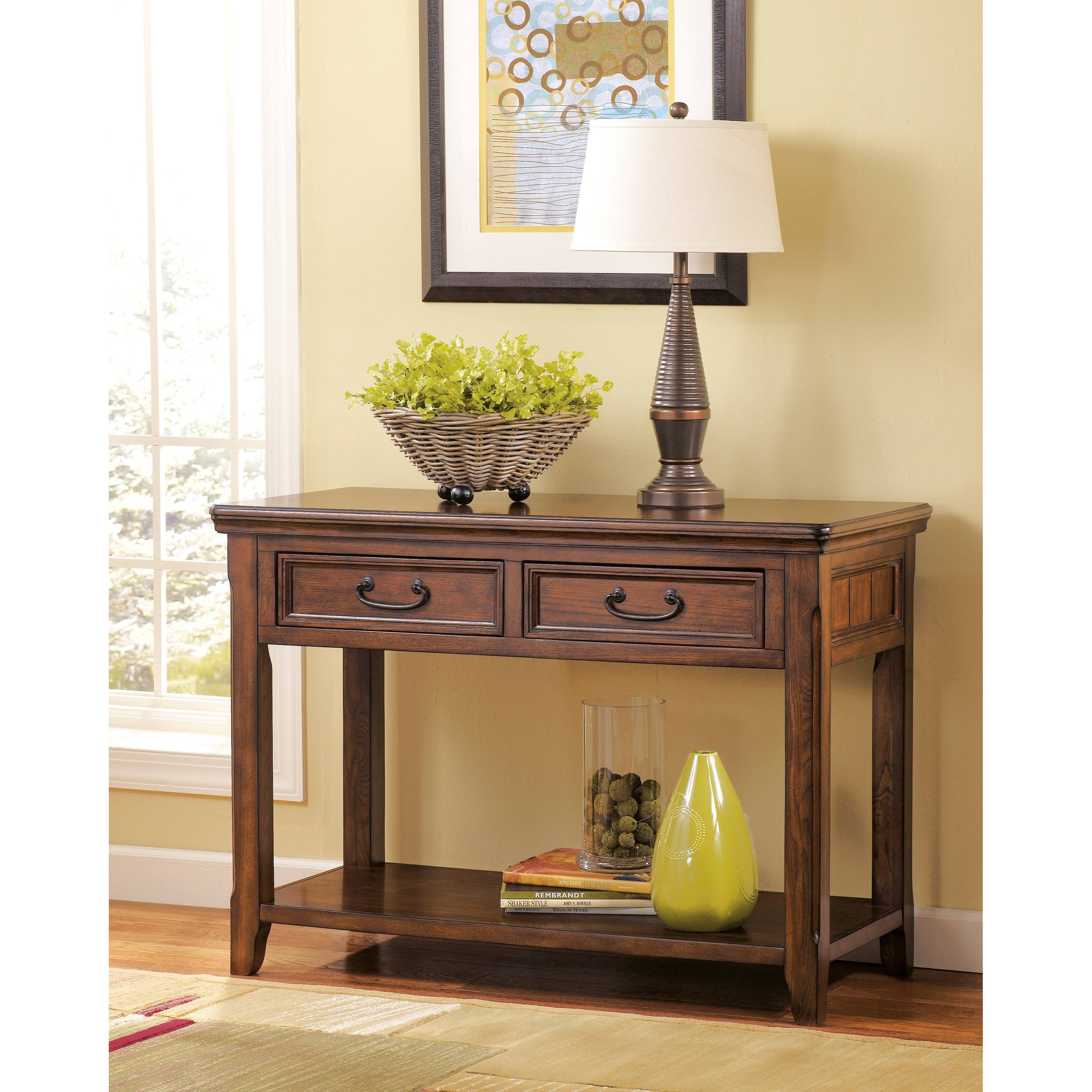 Signature Design by Ashley Woodboro Dark Brown Sofa Table itusts
