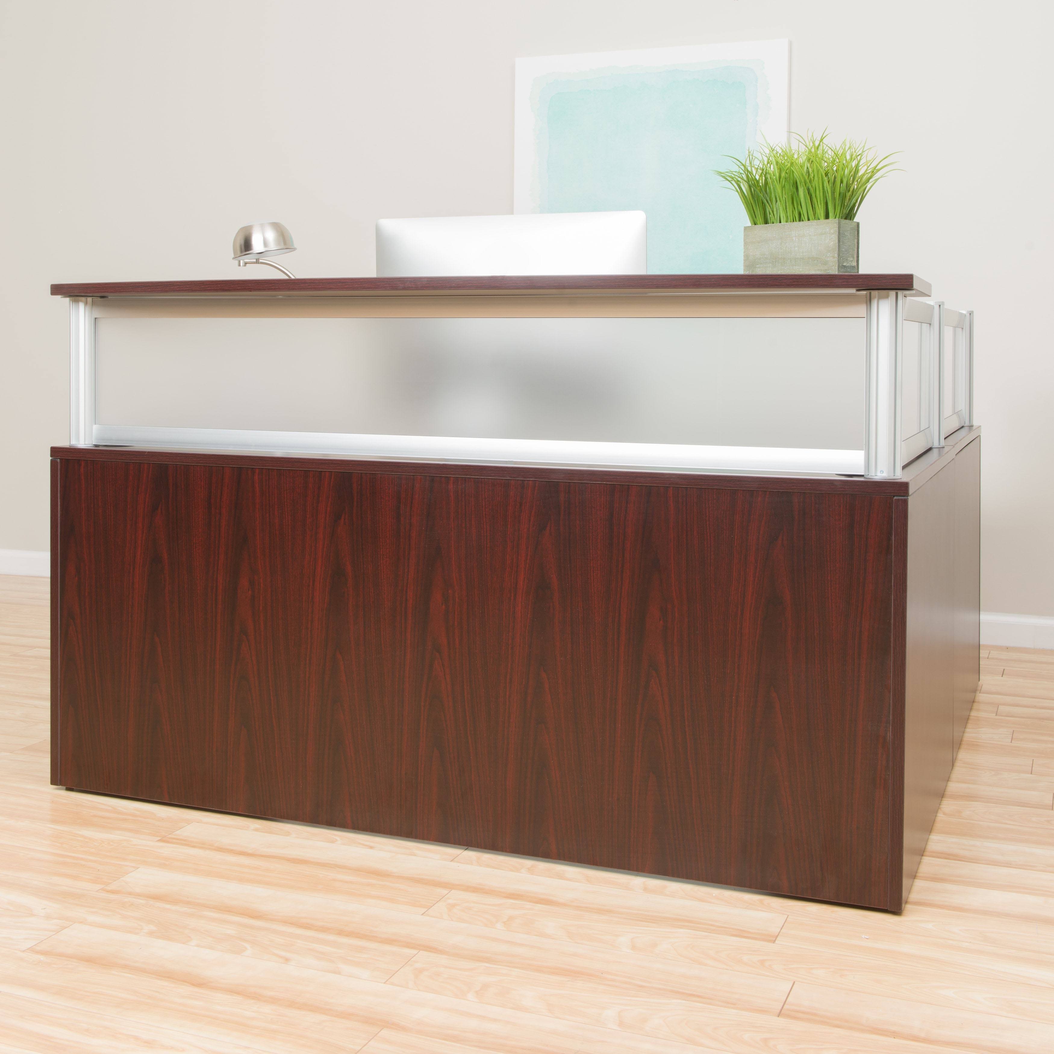Boss Plexiglass Reception Desk, Cherry atttf