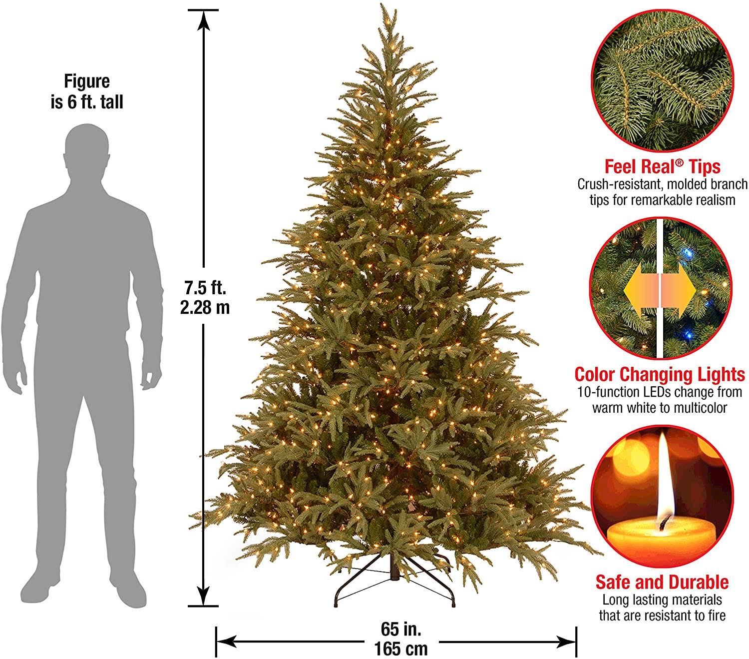 National Tree Company 7.5 ft. Frasier Grande Tree with Dual Color LED ...