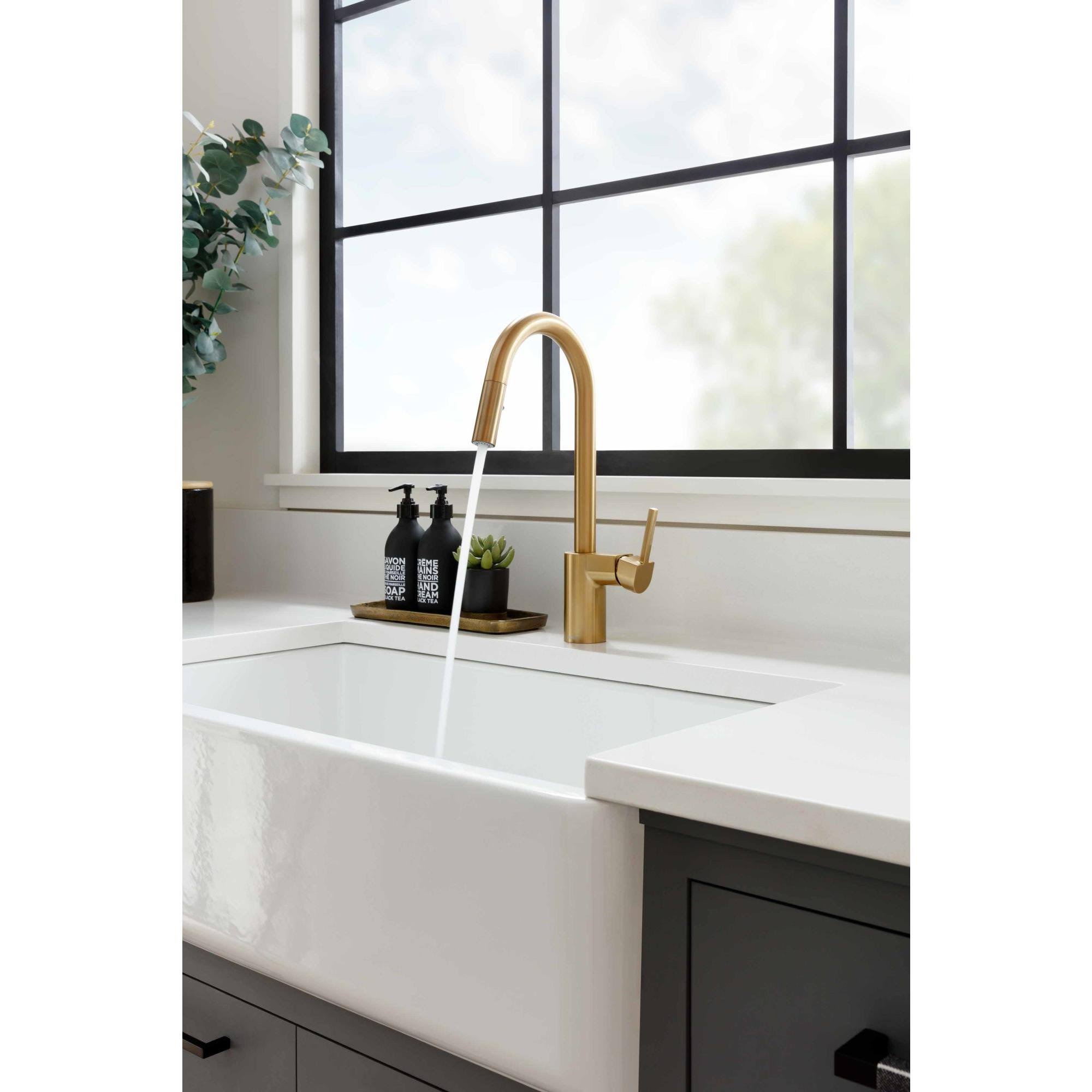 Moen 7565BG Align Brushed Gold OneHandle Pulldown Kitchen Faucet atttf