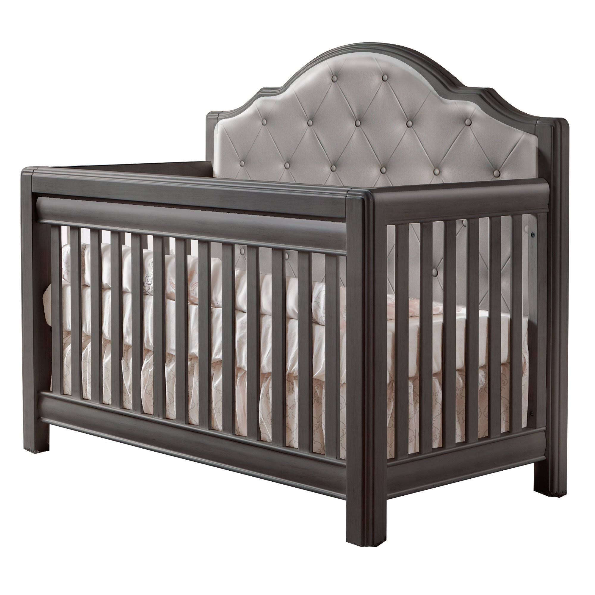 Pali Cristallo Forever 4in1 Convertible Crib in Granite Vinyl Gray