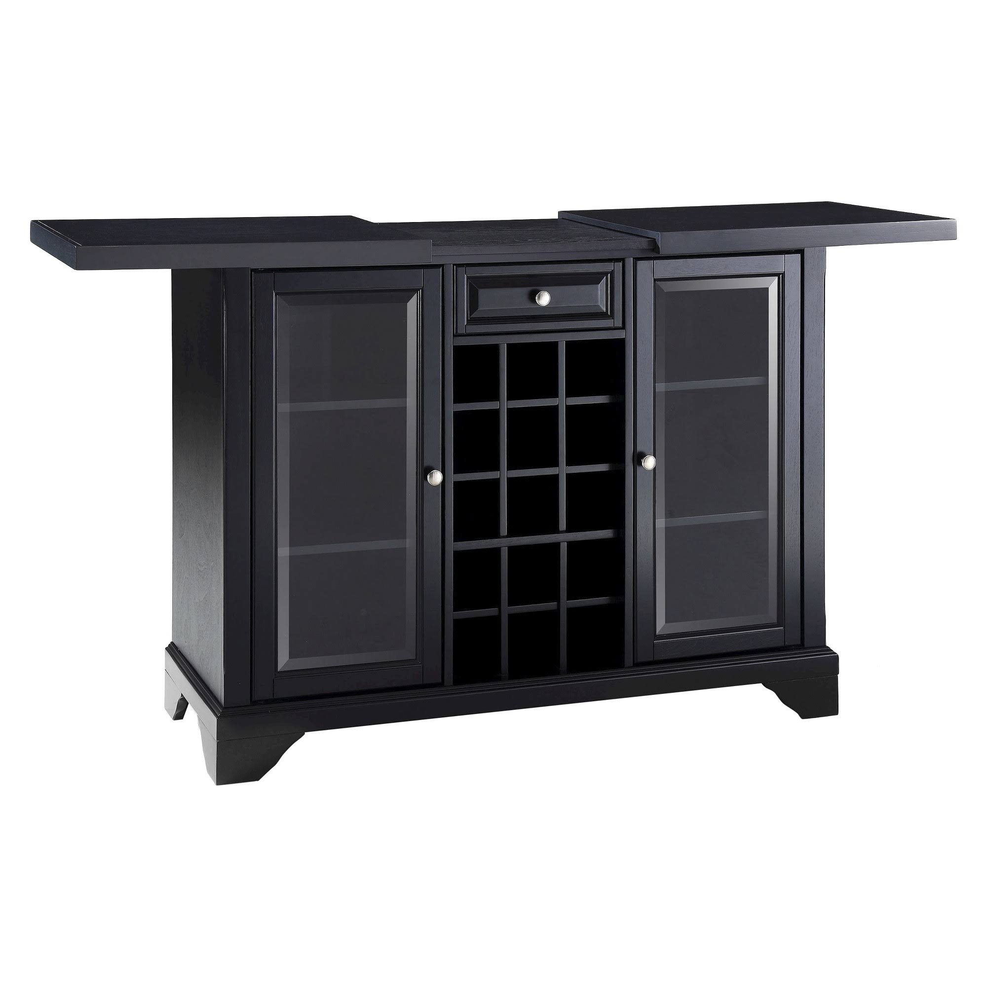 Crosley lafayette expandable bar cabinet in black