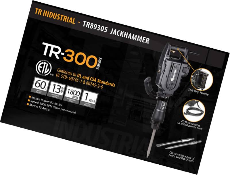 TR Industrial tr89305 60 Joules Electric Jack Hammer for Demolition, G