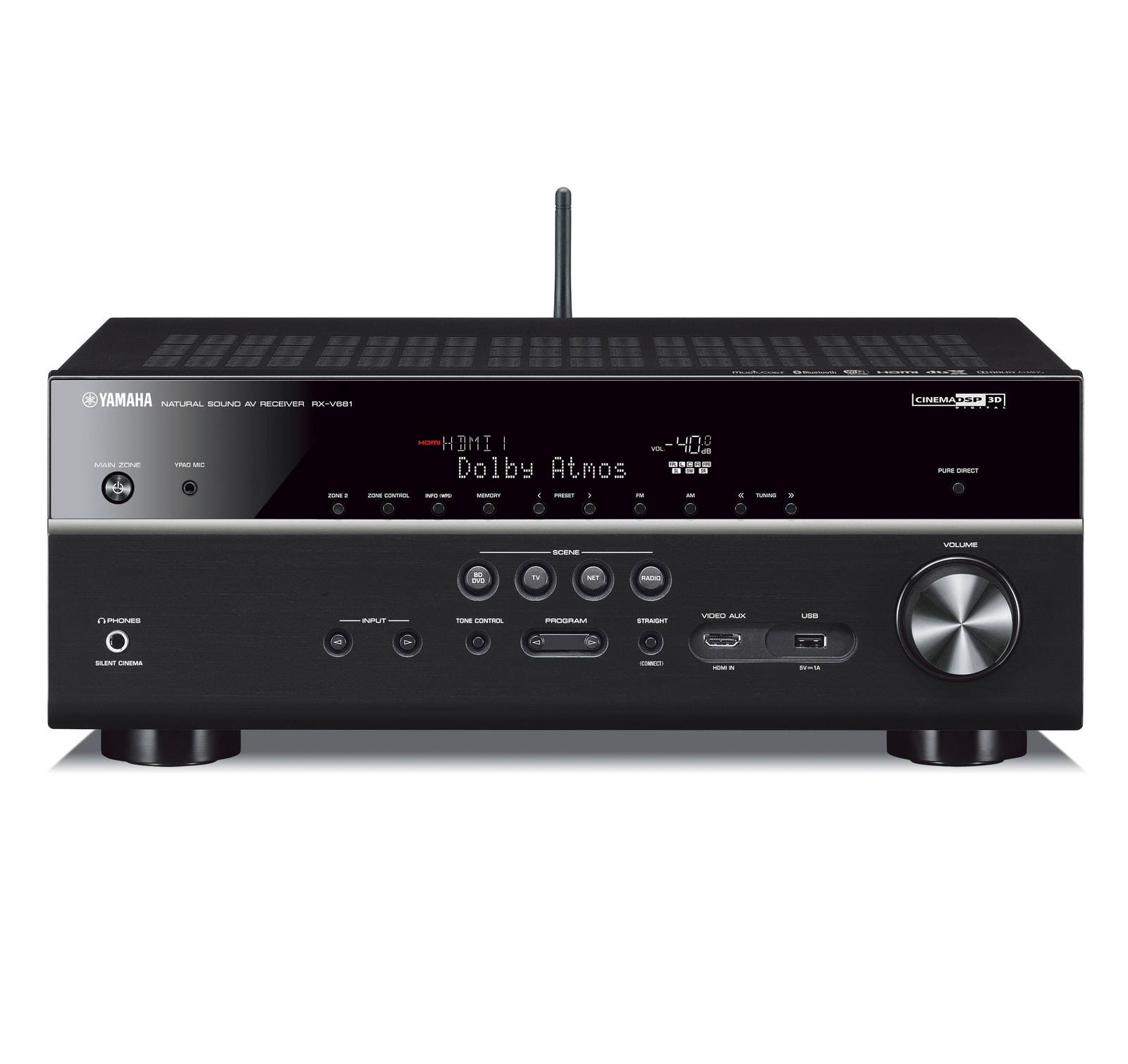 Yamaha RX-V681 7.2 Channel AV Network Receiver - Black - atttf