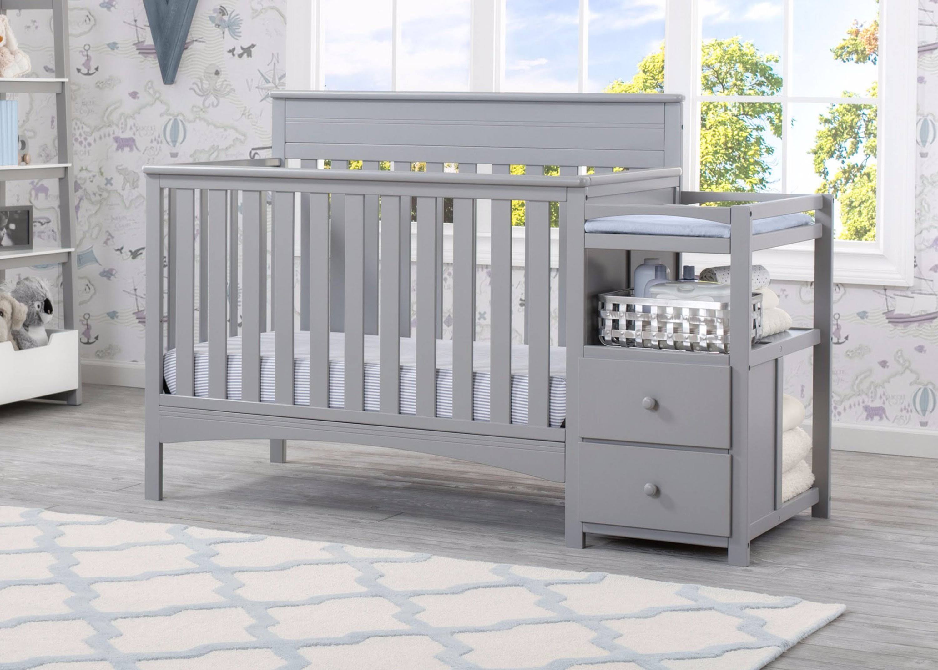 Delta Children Presley Grey Convertible Crib and Changer itusts