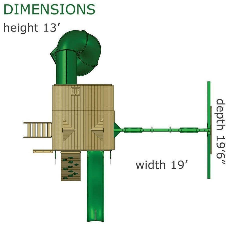 Gorilla Playsets Great Skye I Swing Set, Deluxe Green Vinyl Canopy itusts
