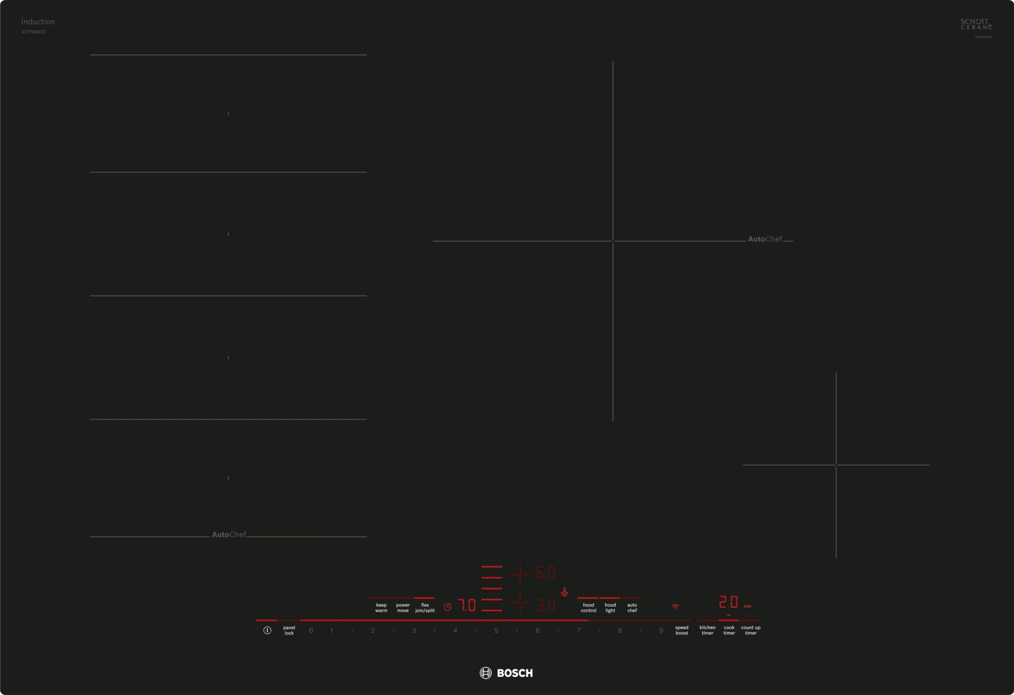 Bosch Benchmark 30" Black Induction CooktopNITP069UC itusts