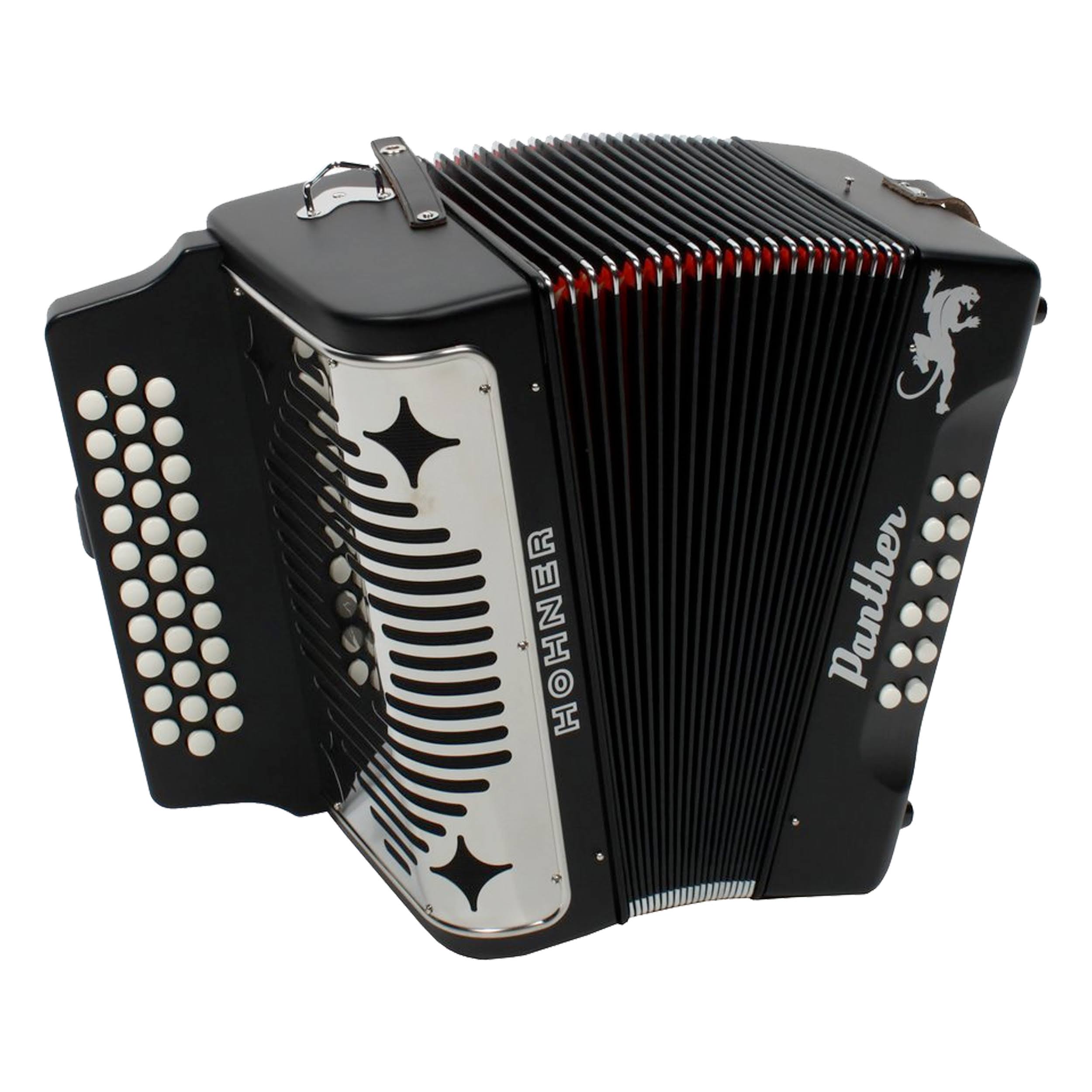Hohner Panther Accordion 31 Treble Keys 12 Bass, Black itusts