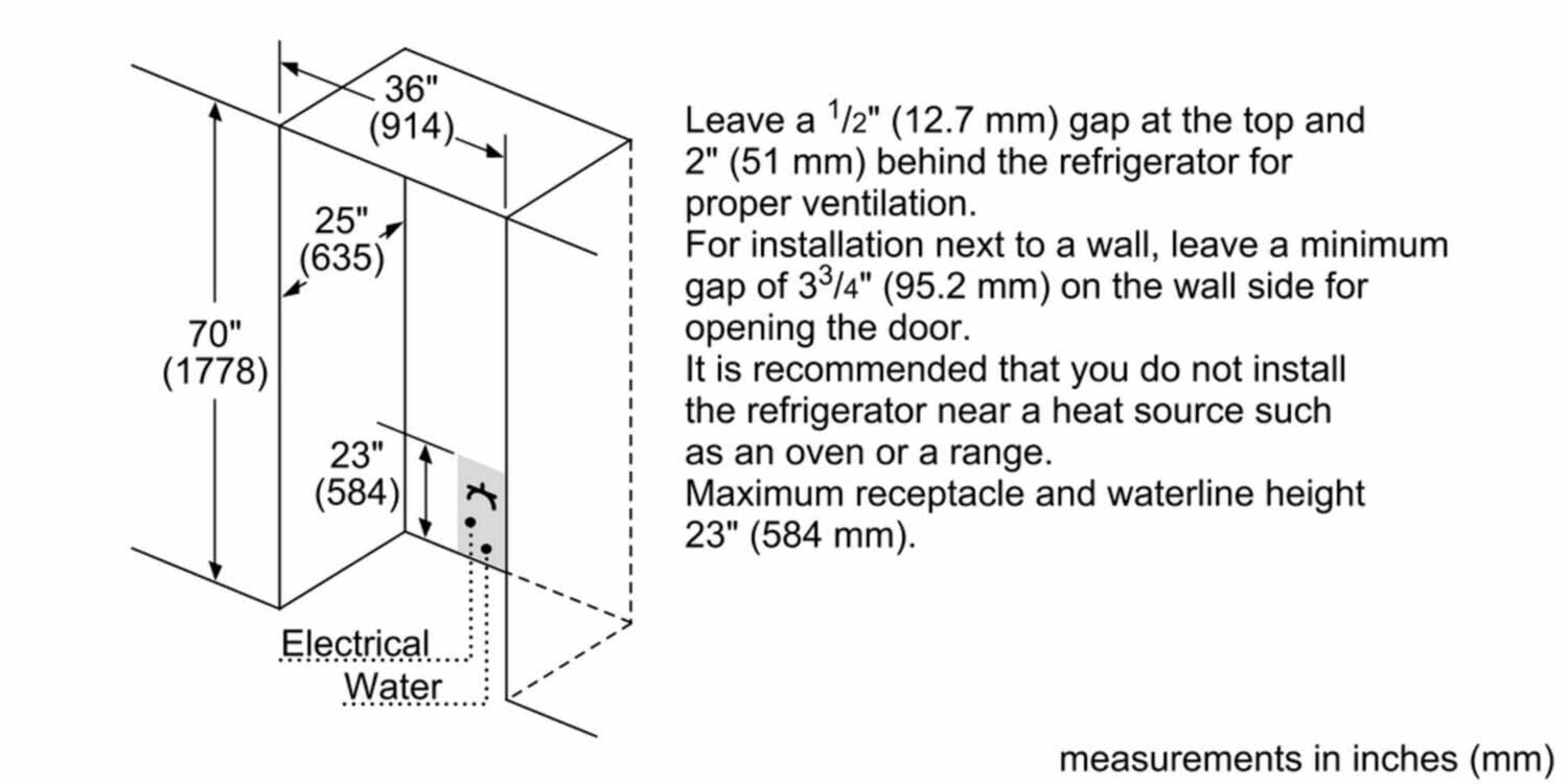 Bosch 300 Series 20.2 Cu. ft. Counter Depth Side by Side Refrigerator