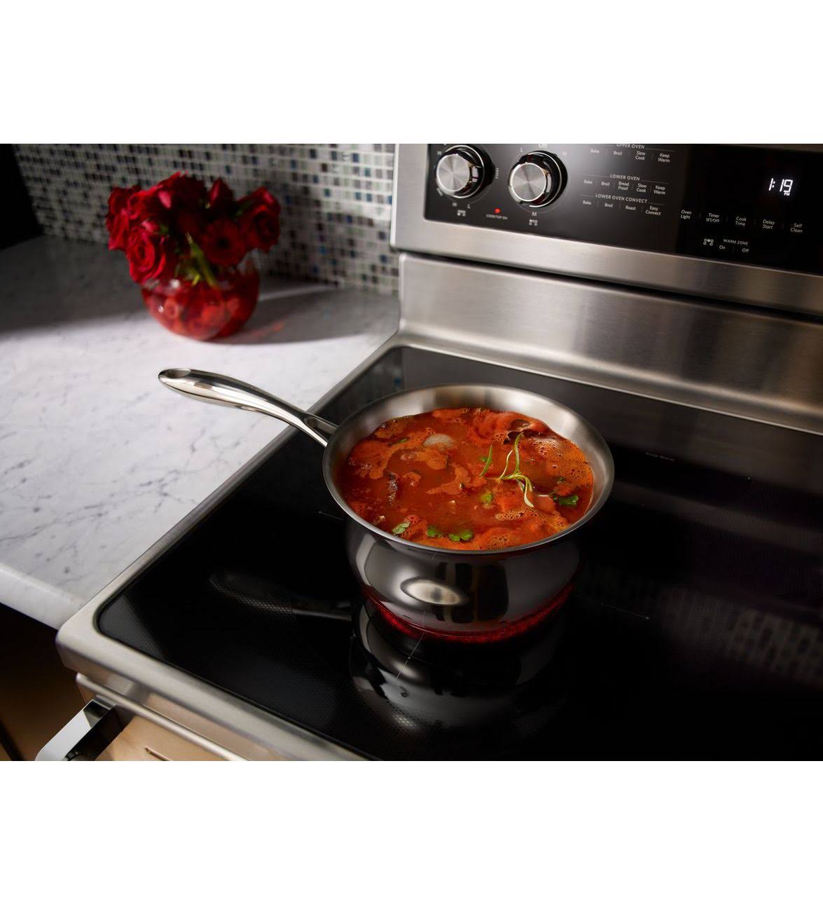 KitchenAid KFED500EWH Electric Convection Double Range Freestanding