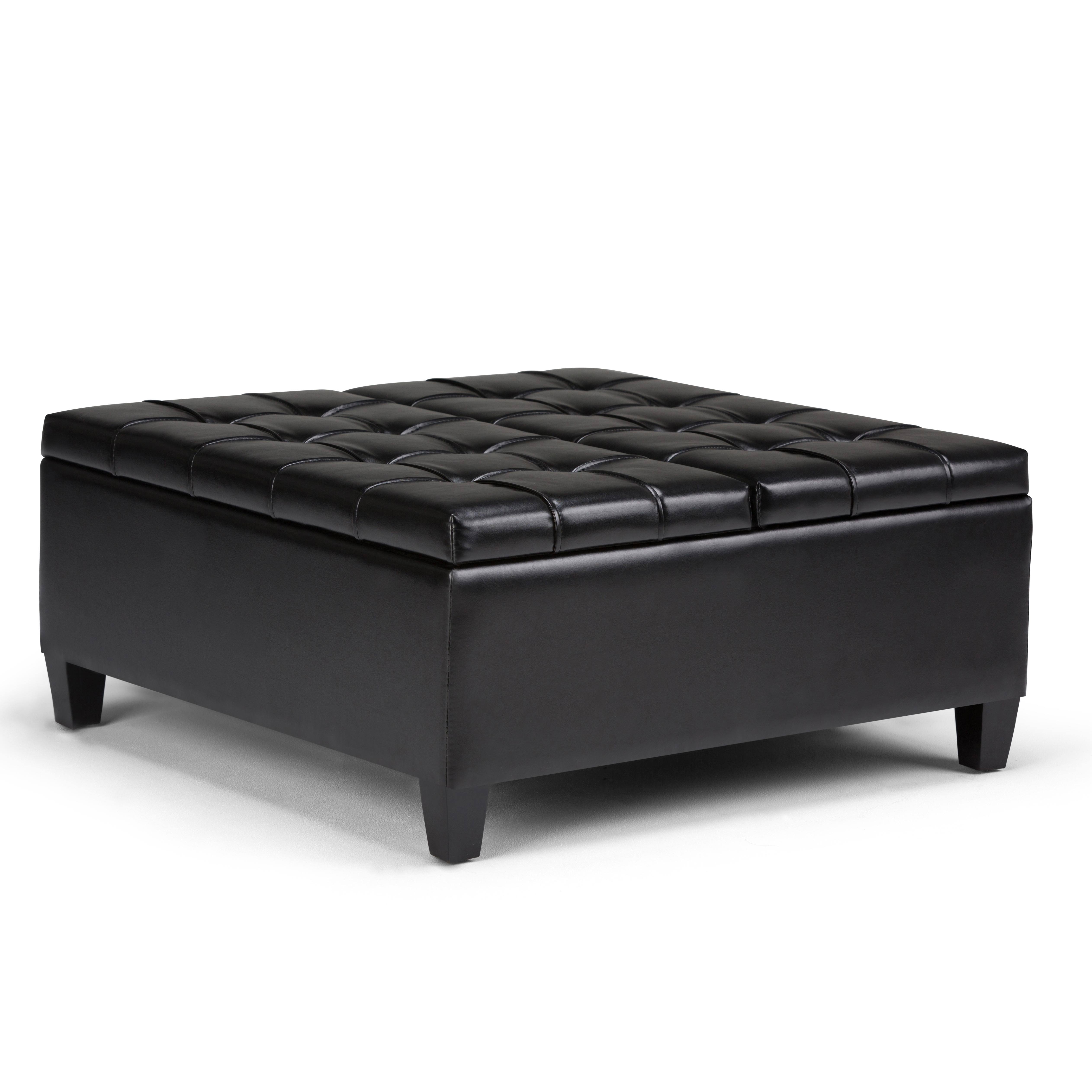 Simpli Home Harrison Storage Coffee Table Ottoman, Midnight Black itusts