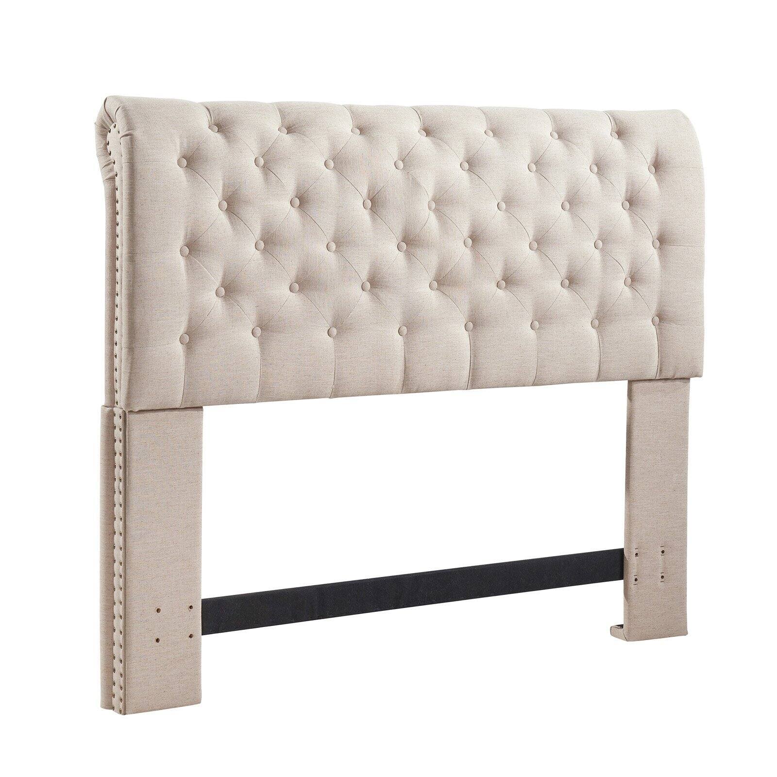 Better Homes & Gardens Rolled Tufted Headboard, Sand, Multiple Sizes