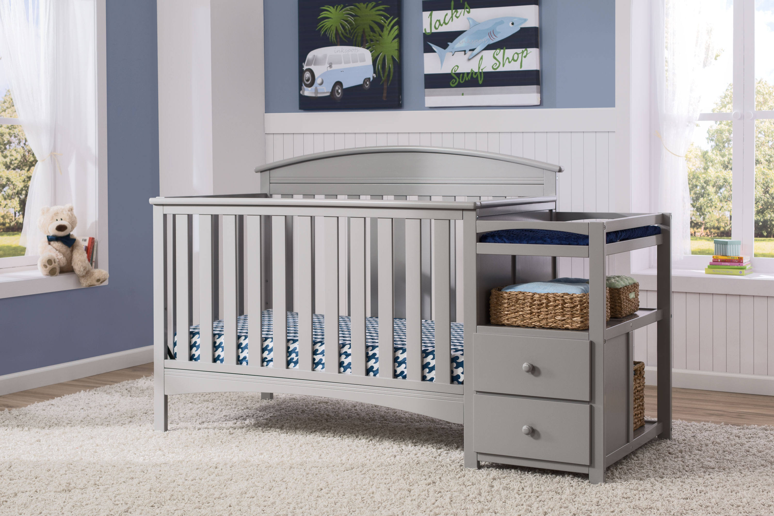 Delta Children Abby Convertible Crib N Changer, Gray itusts