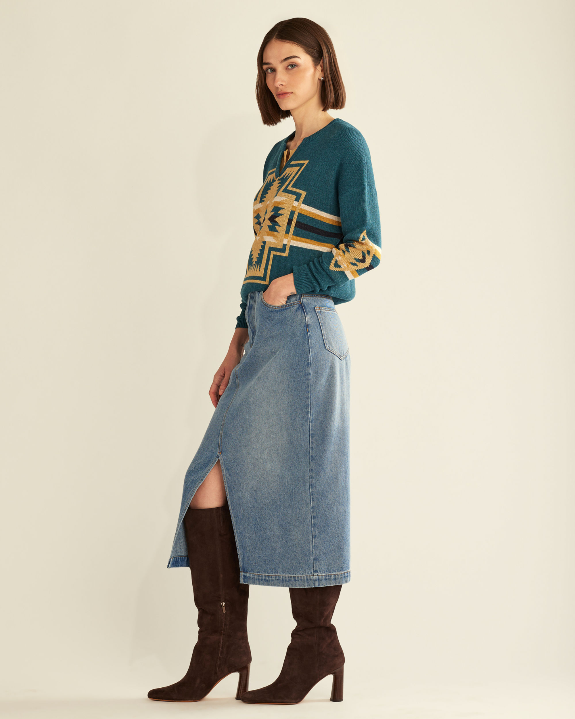 WOMEN'S GRAPHIC COTTON PULLOVER