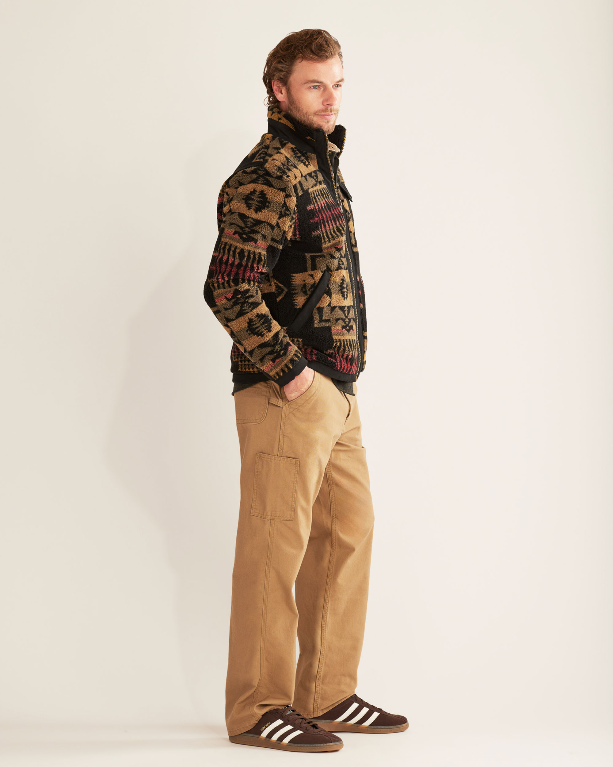 MENS LONE FIR STAND COLLAR FLEECE JACKET