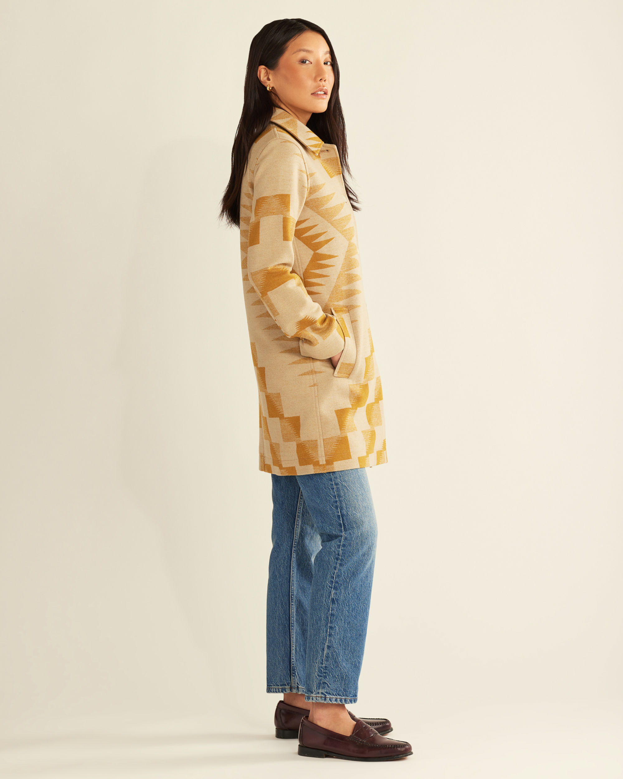 WOMEN'S CLUB COLLAR WOOL JACKET