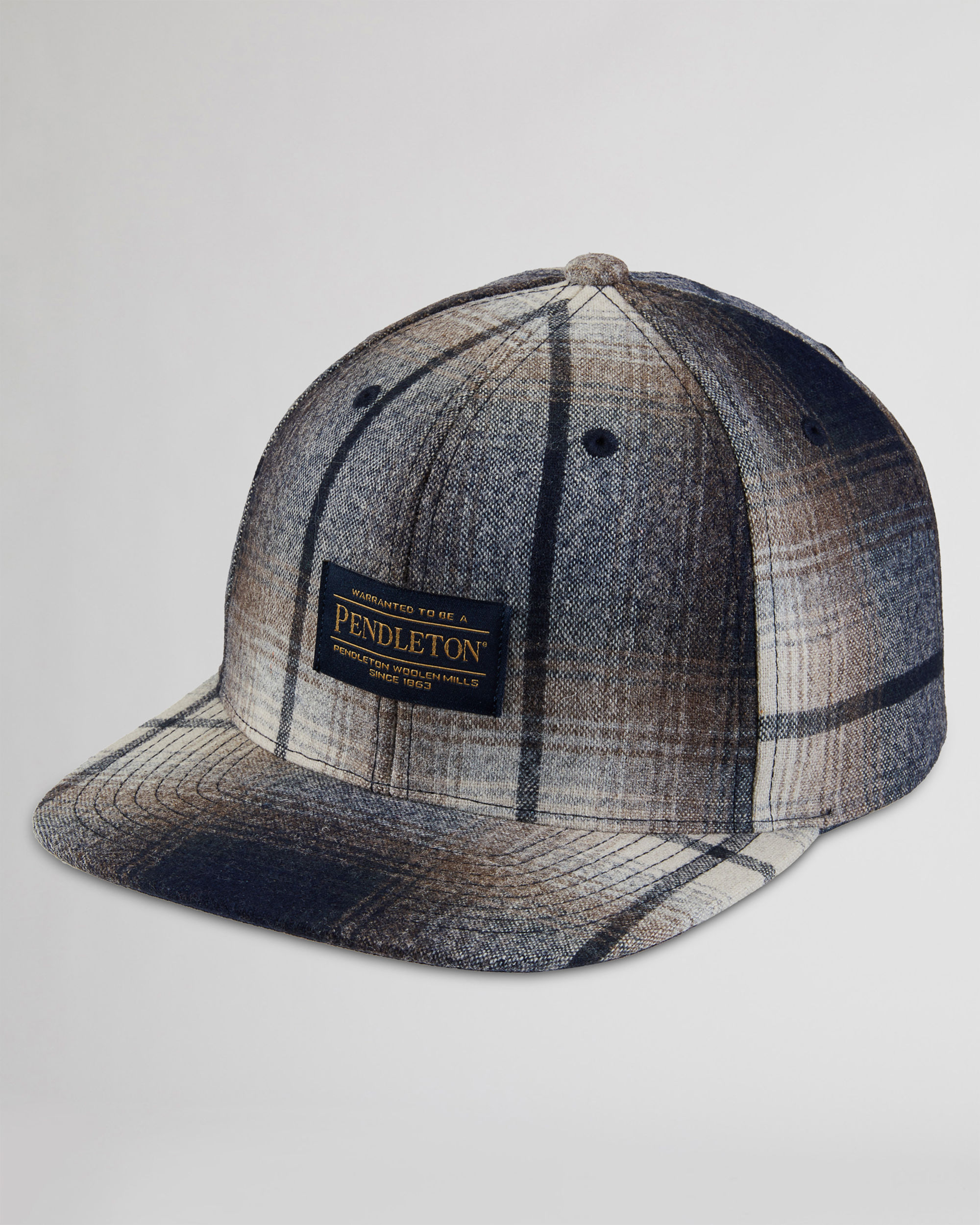PLAID FLAT BRIM HAT