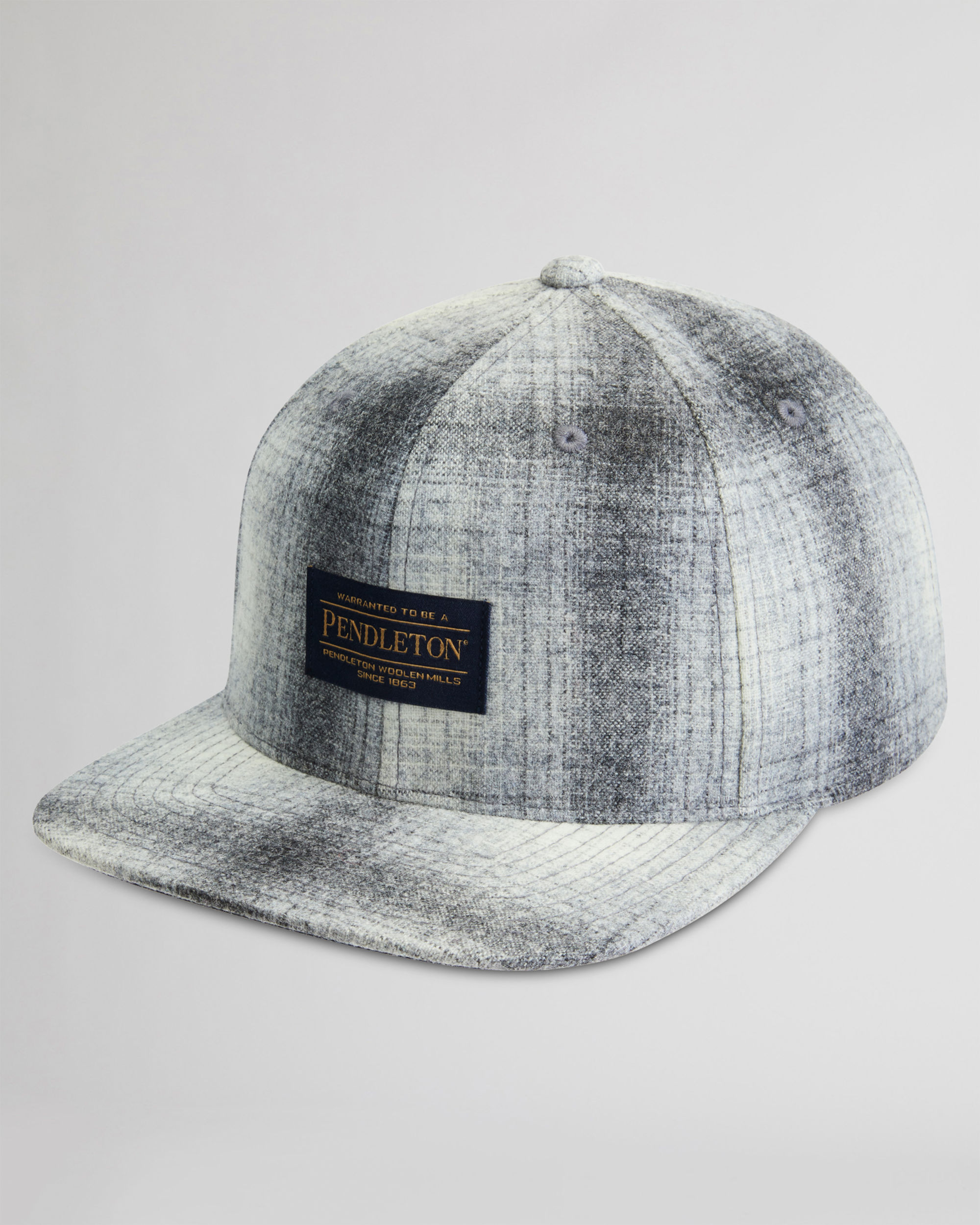 PLAID FLAT BRIM HAT