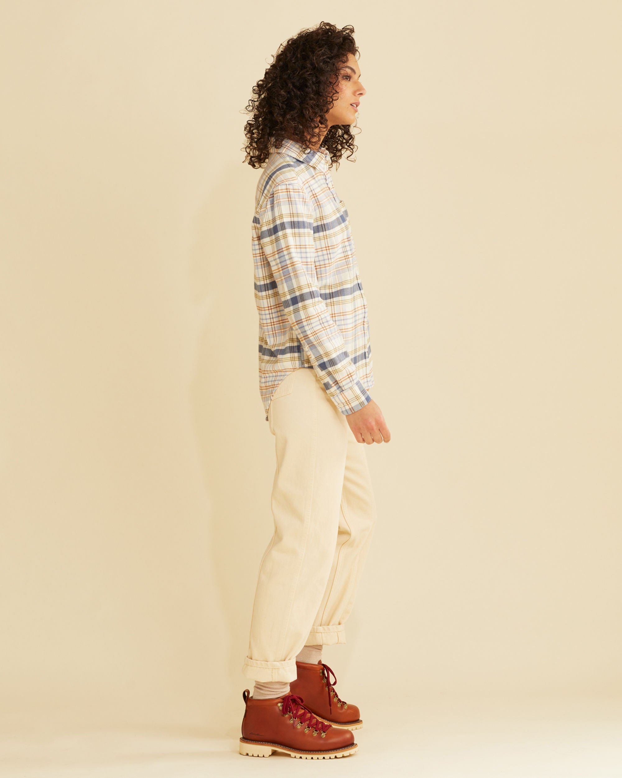 WOMEN'S BOYFRIEND DOUBLE-BRUSHED FLANNEL SHIRT