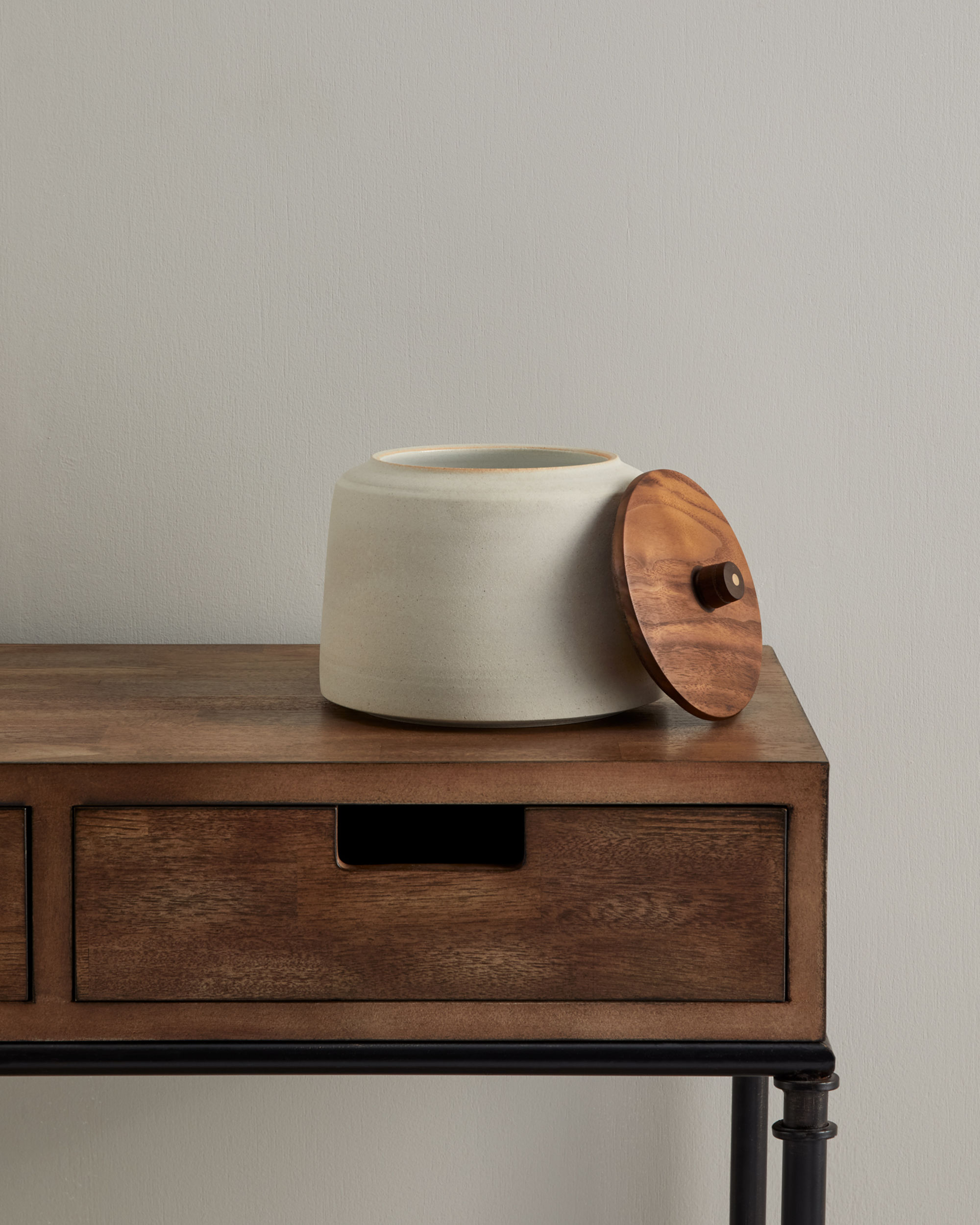 RAW STONEWARE KITCHEN CANISTER