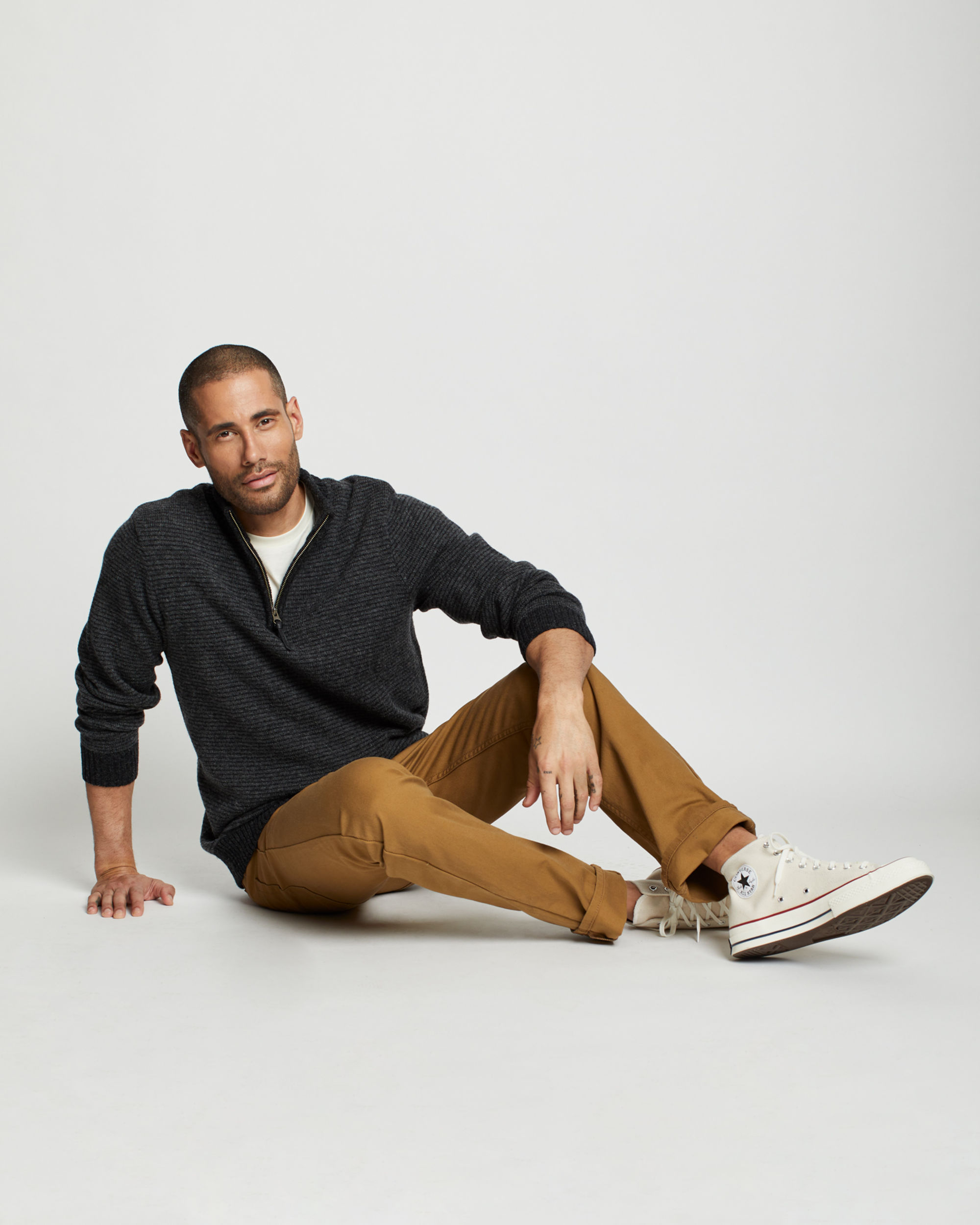 MEN'S SHETLAND COLLECTION HALF-ZIP SWEATER