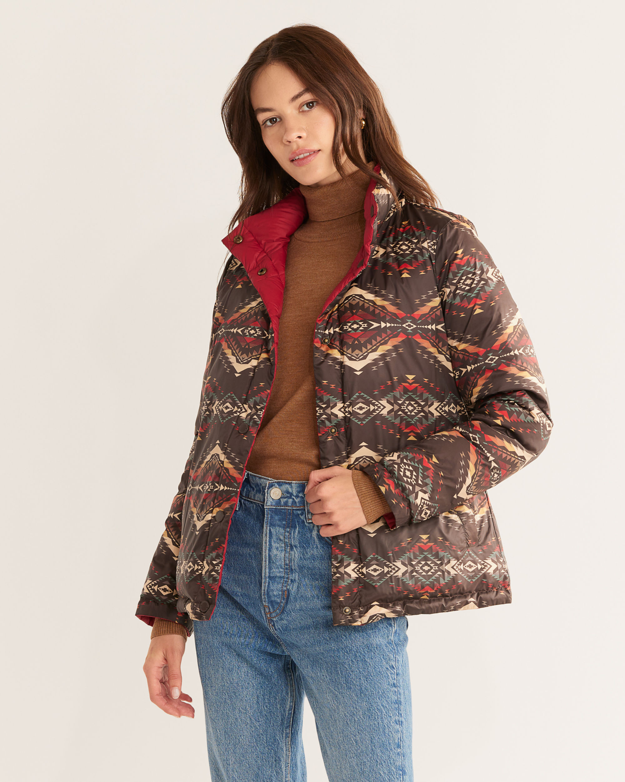 WOMEN'S PACKABLE DOWN REVERSIBLE JACKET