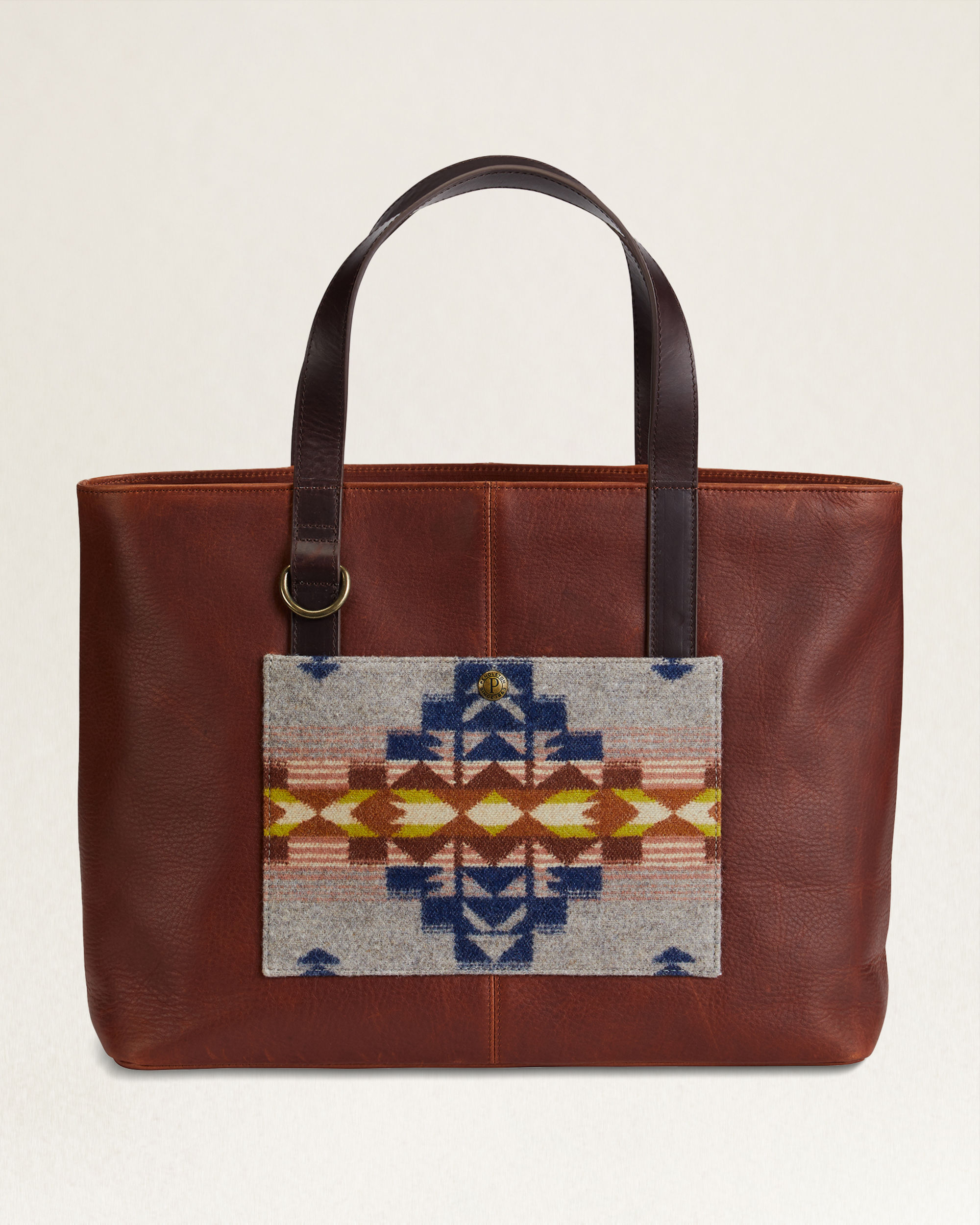 DESERT DAWN WOOL/LEATHER SHOULDER TOTE