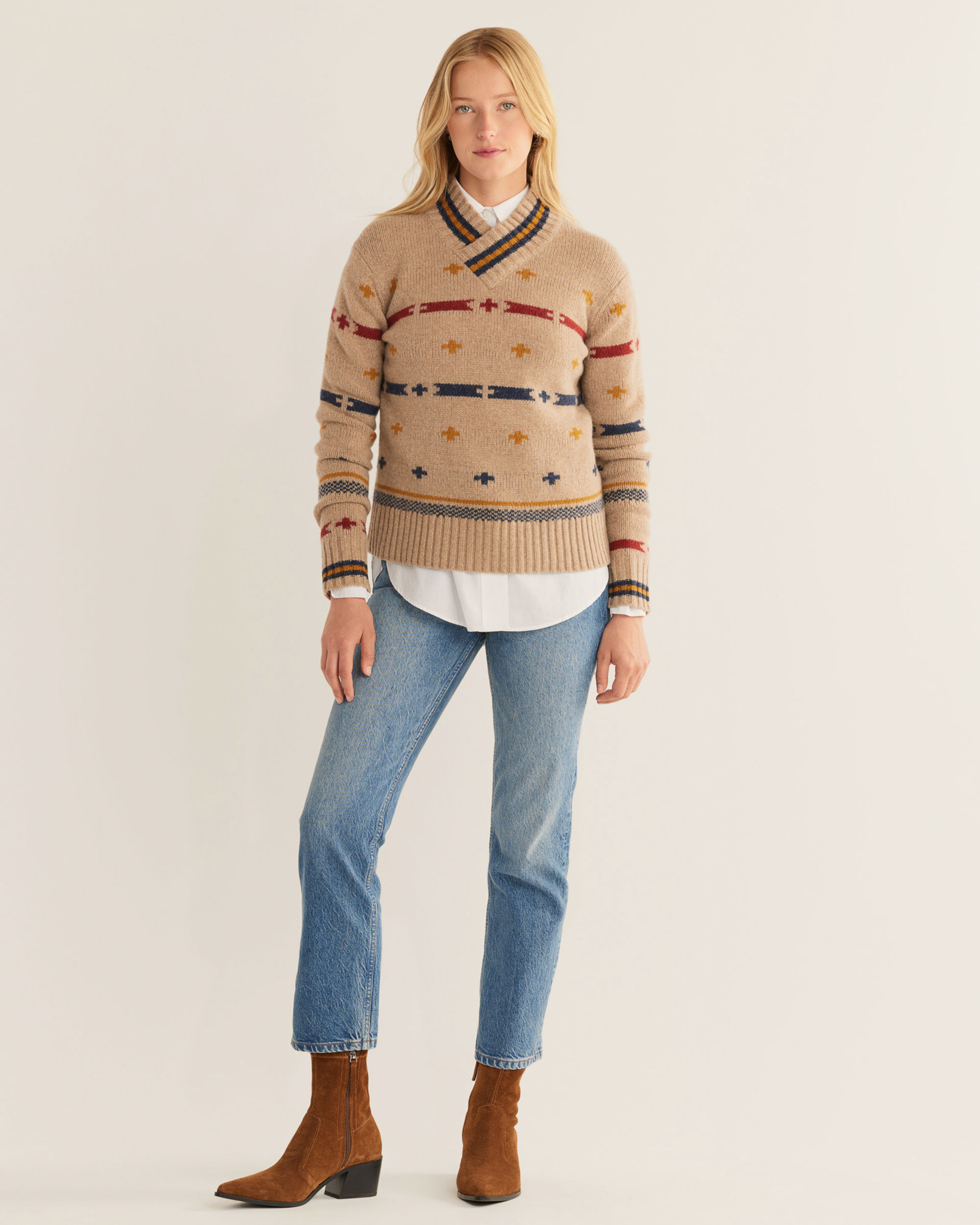 WOMEN'S HALLIE MERINO GRAPHIC SWEATER