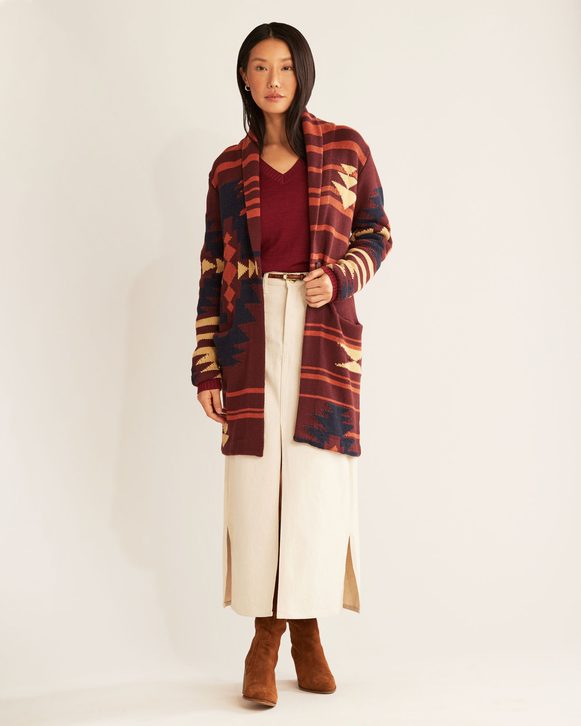 WOMEN'S GRAPHIC SWEATER COAT