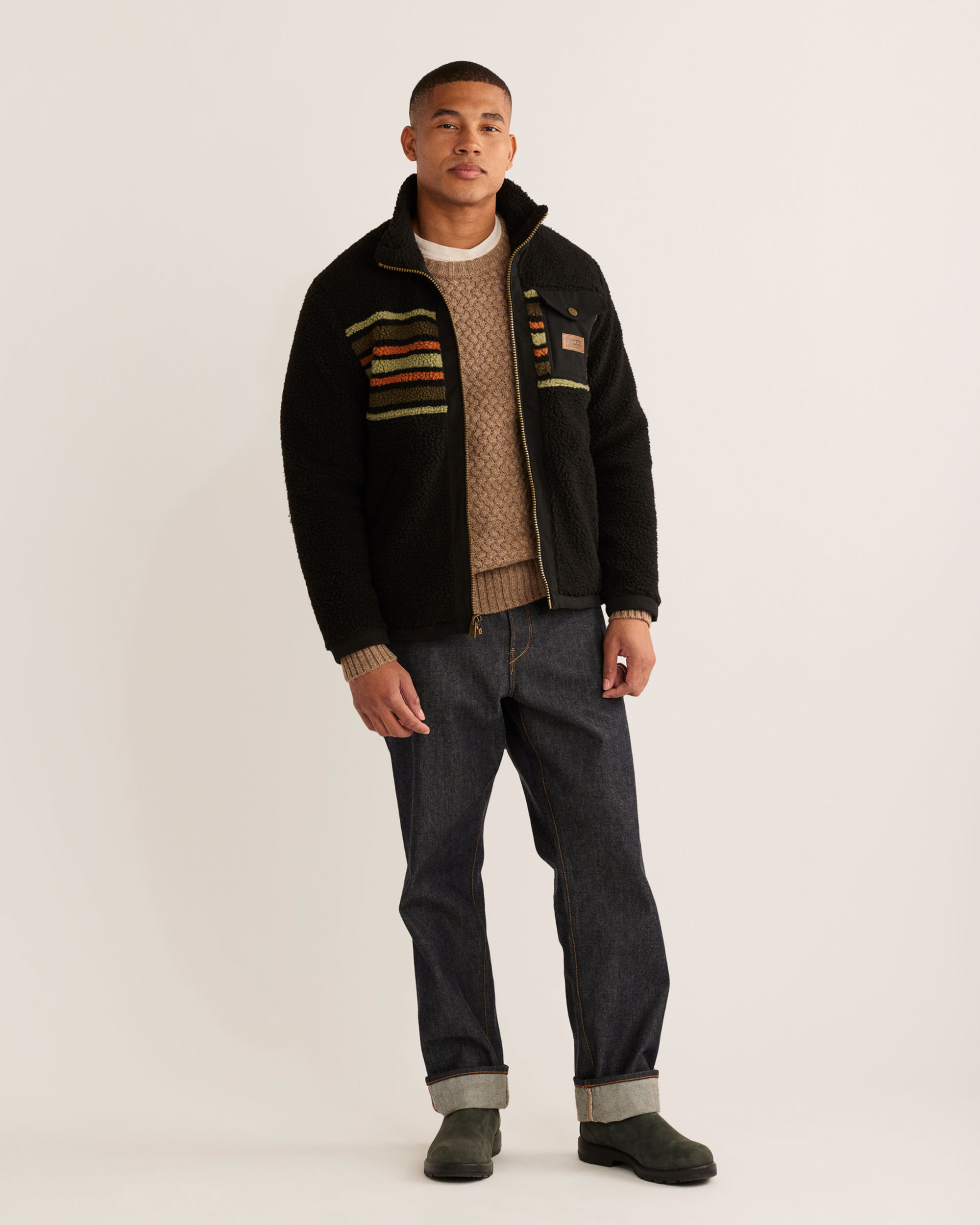 MENS LONE FIR STAND COLLAR FLEECE JACKET