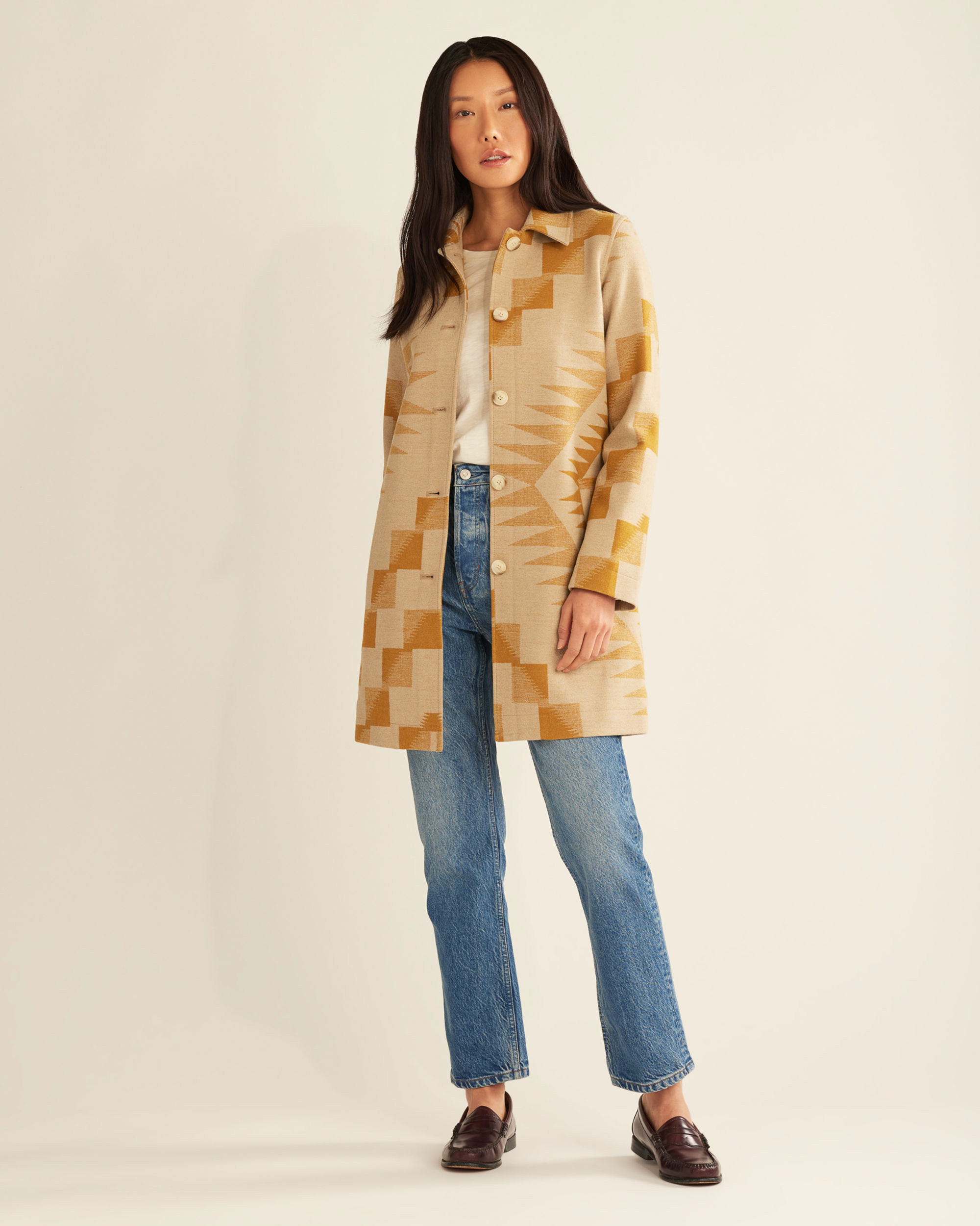 WOMEN'S CLUB COLLAR WOOL JACKET