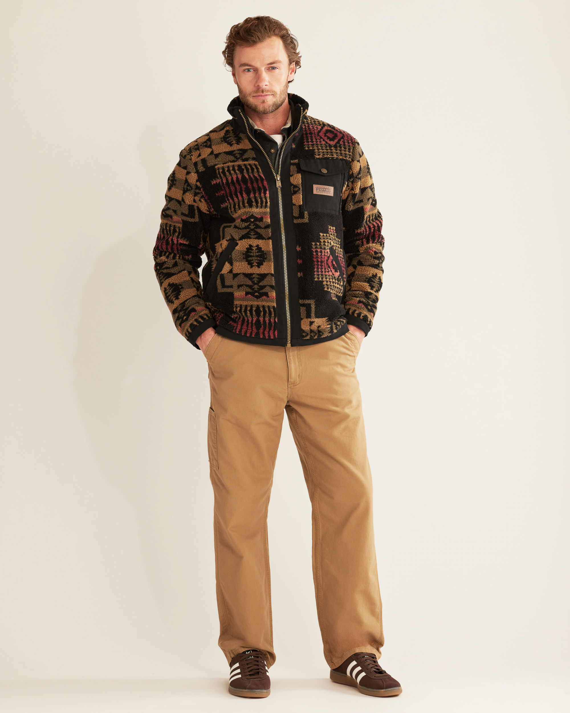 MENS LONE FIR STAND COLLAR FLEECE JACKET