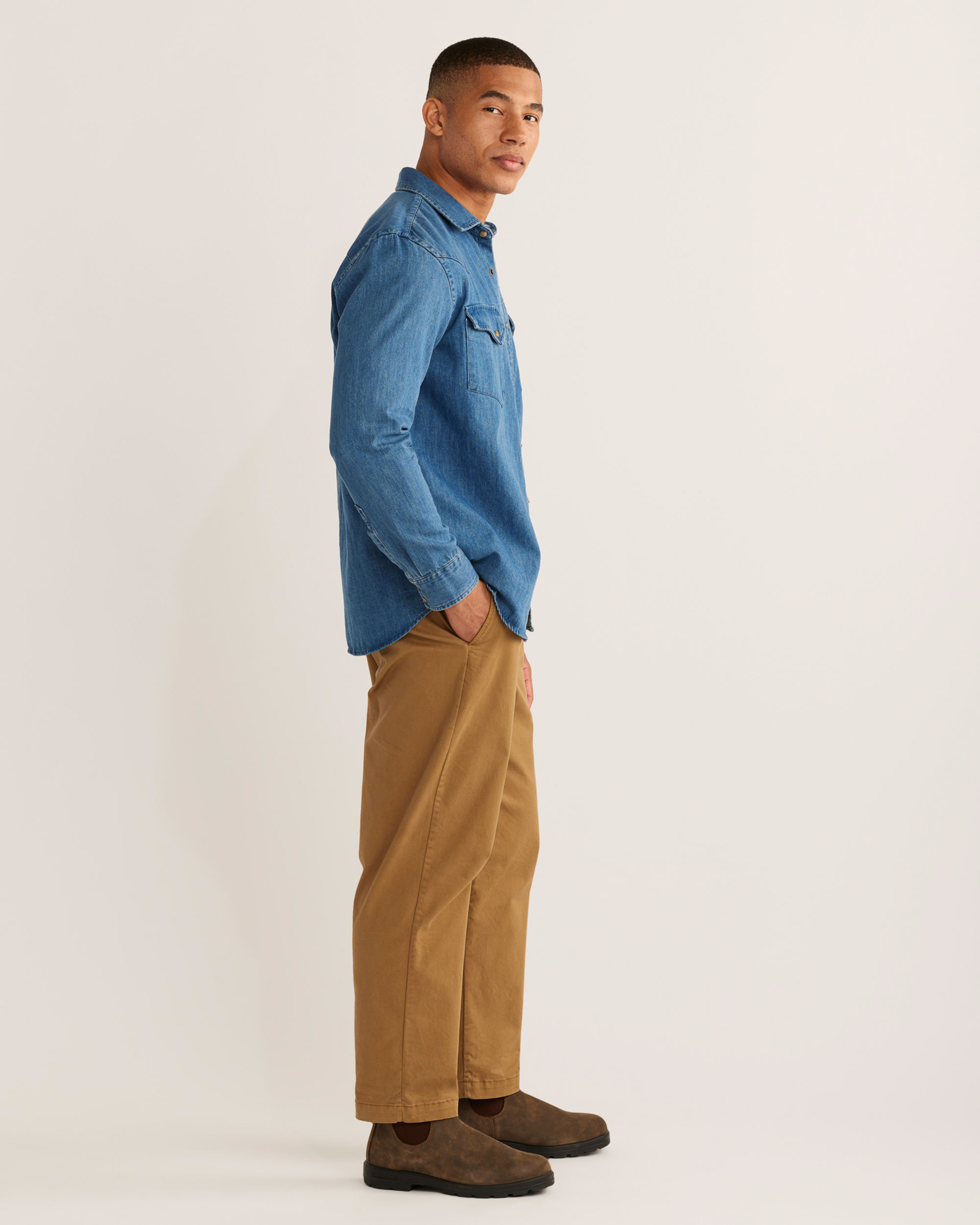 MEN'S WYATT SNAP-FRONT DENIM SHIRT