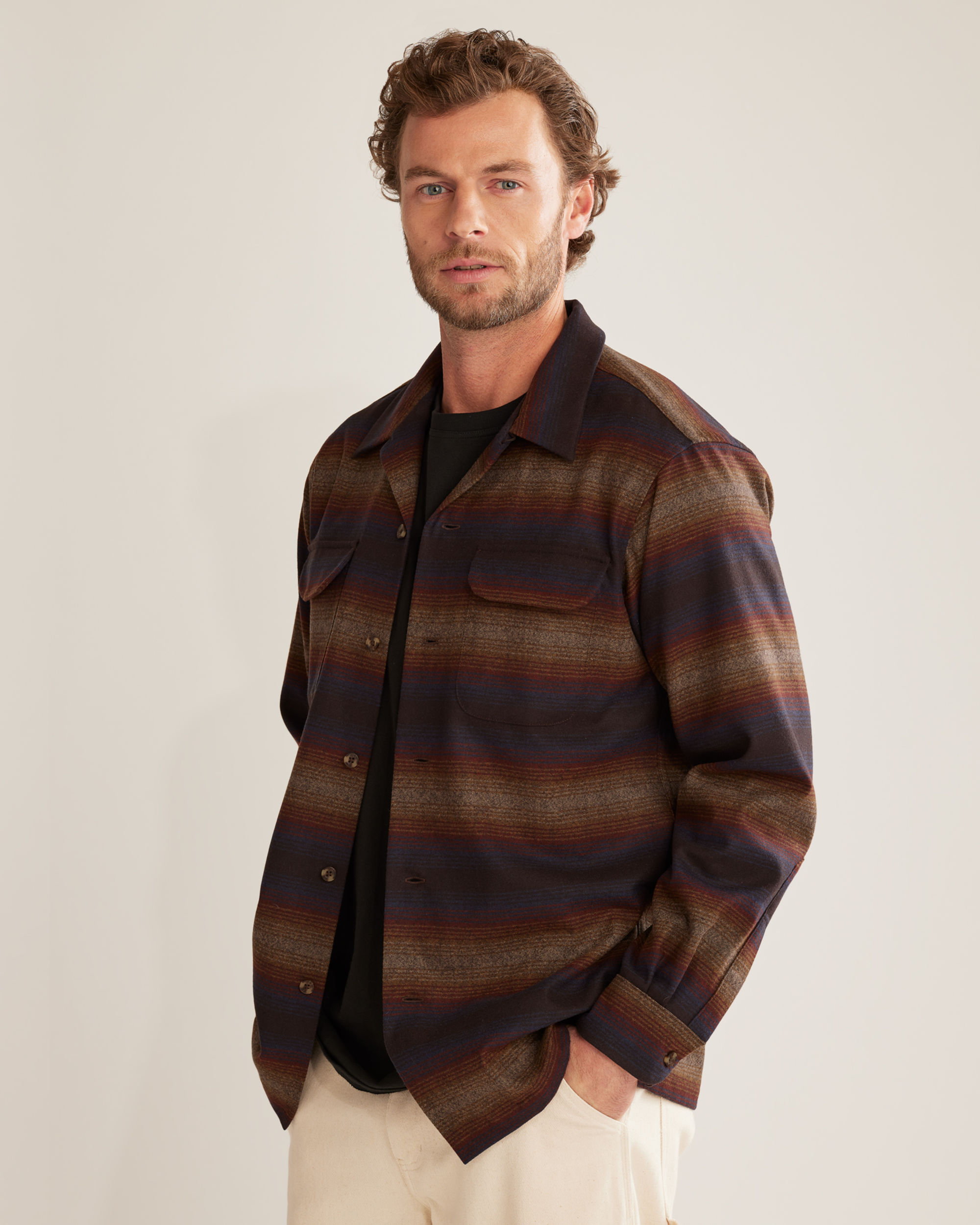MEN'S STRIPE BOARD SHIRT