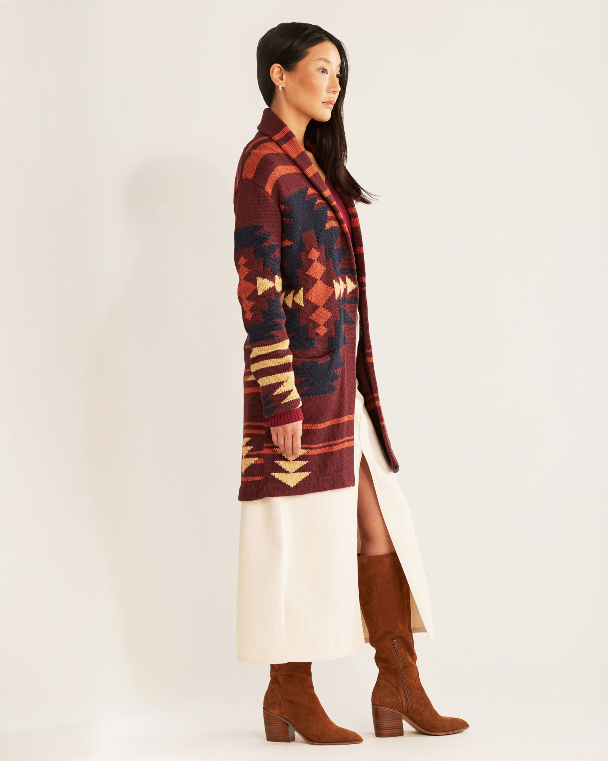 WOMEN'S GRAPHIC SWEATER COAT