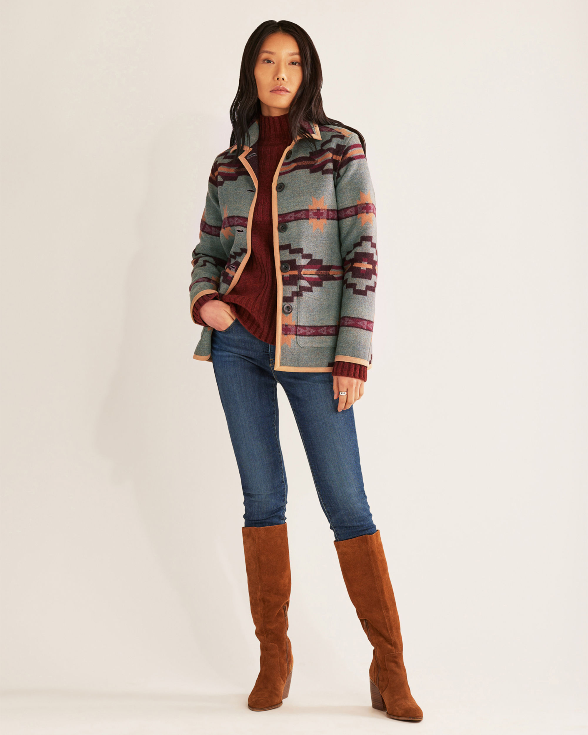 WOMEN'S REVERSIBLE WOOL BARN COAT