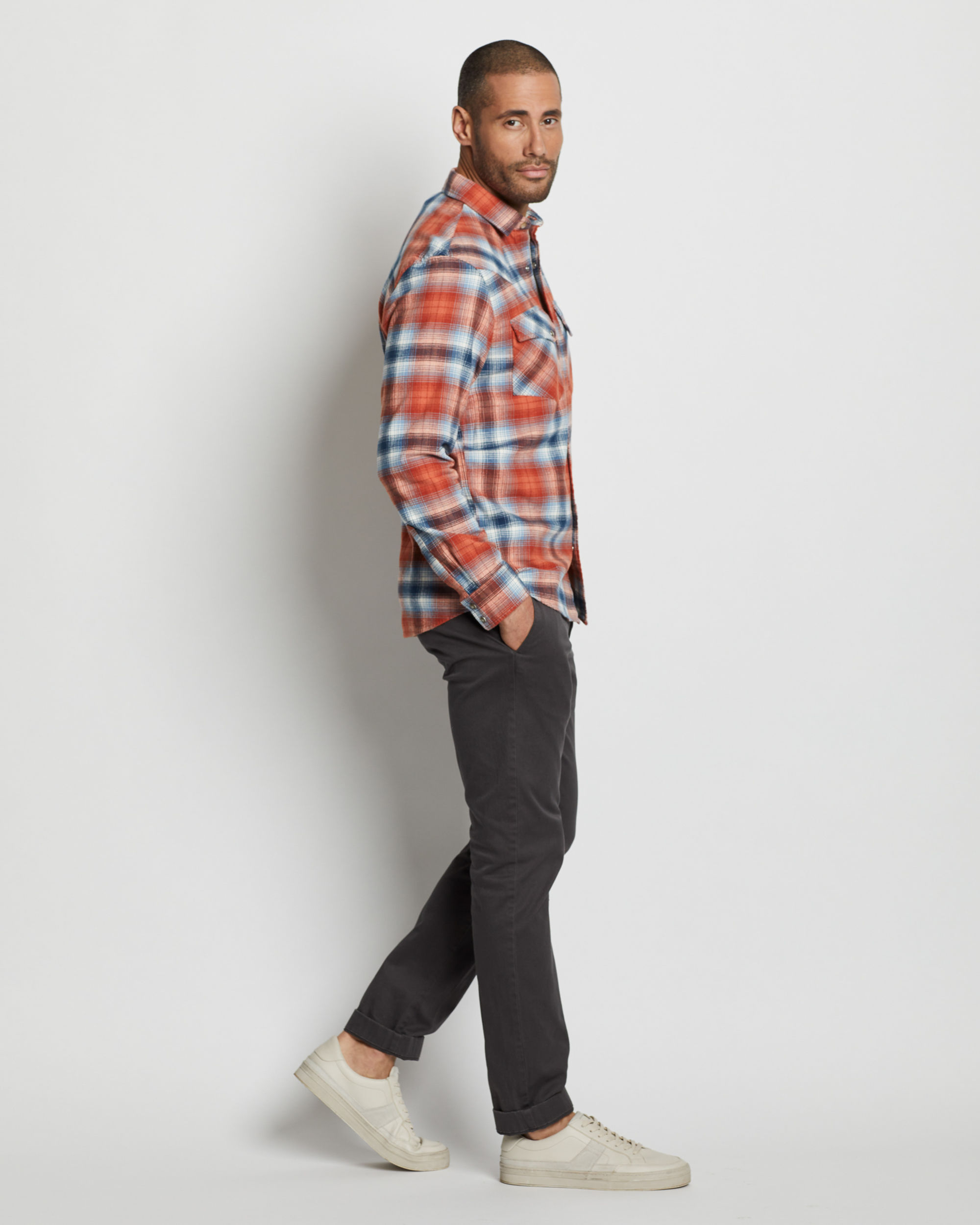 MEN'S WYATT SNAP-FRONT COTTON SHIRT