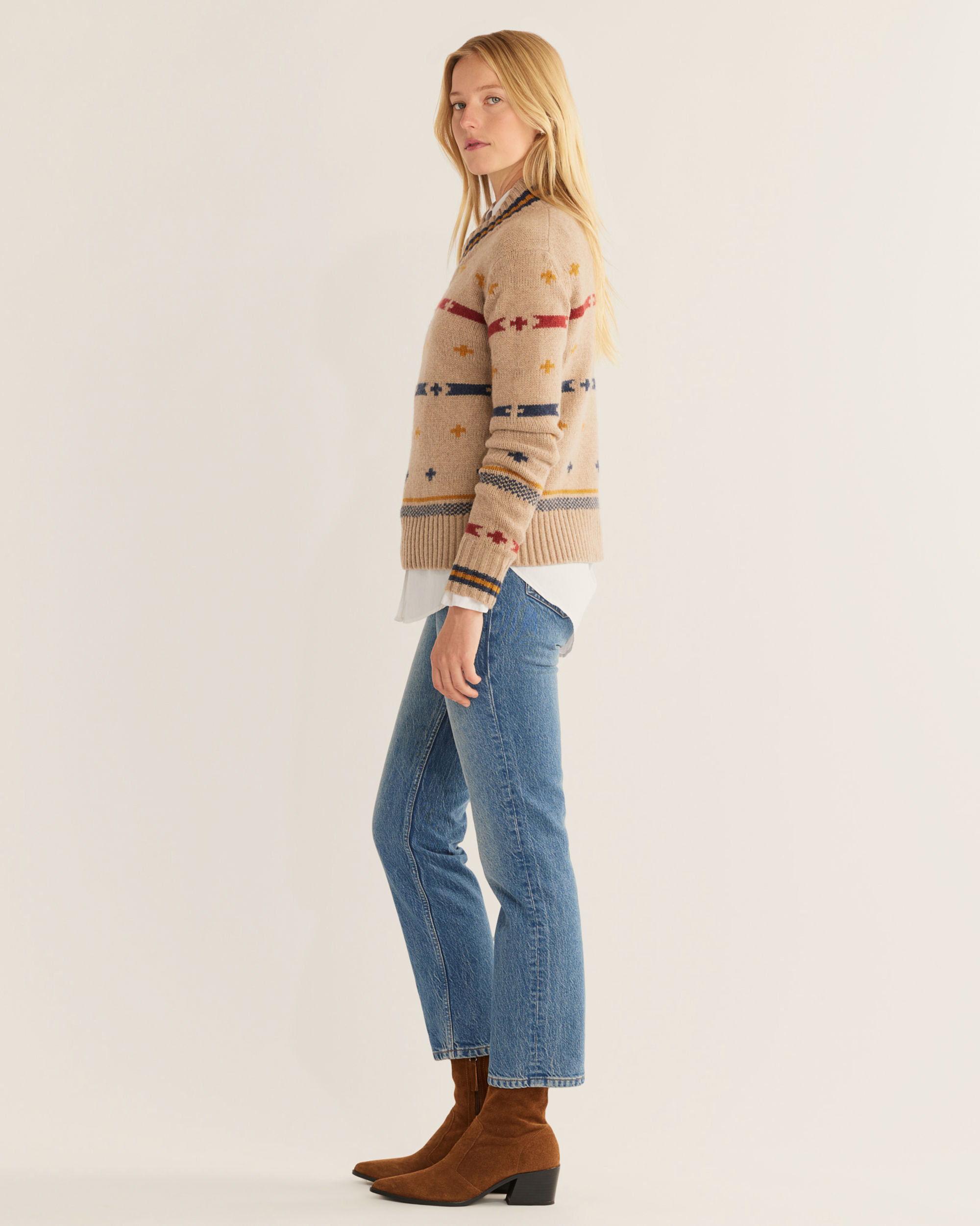 WOMEN'S HALLIE MERINO GRAPHIC SWEATER